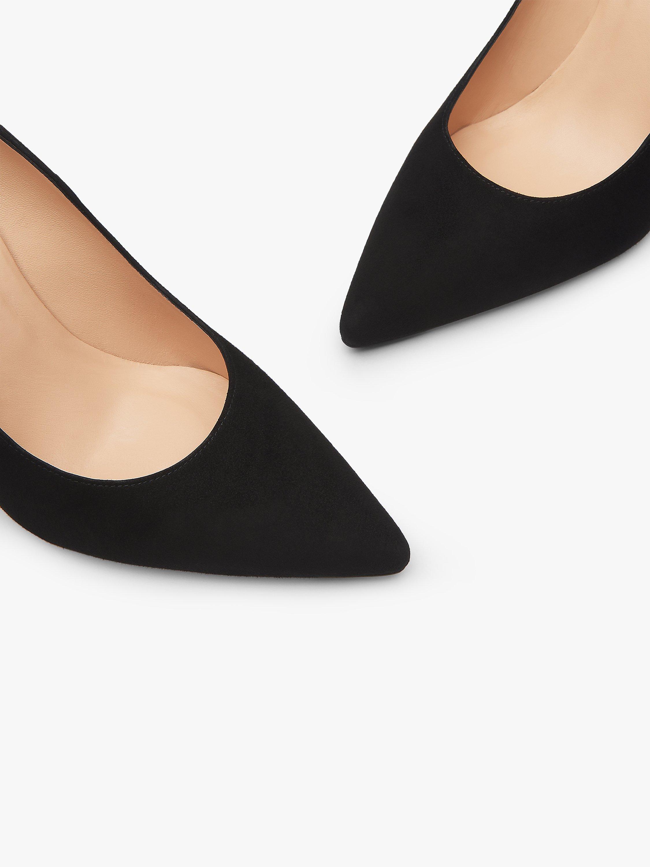 L.K.Bennett Fern Suede Pointed Heeled Courts, Black, 3