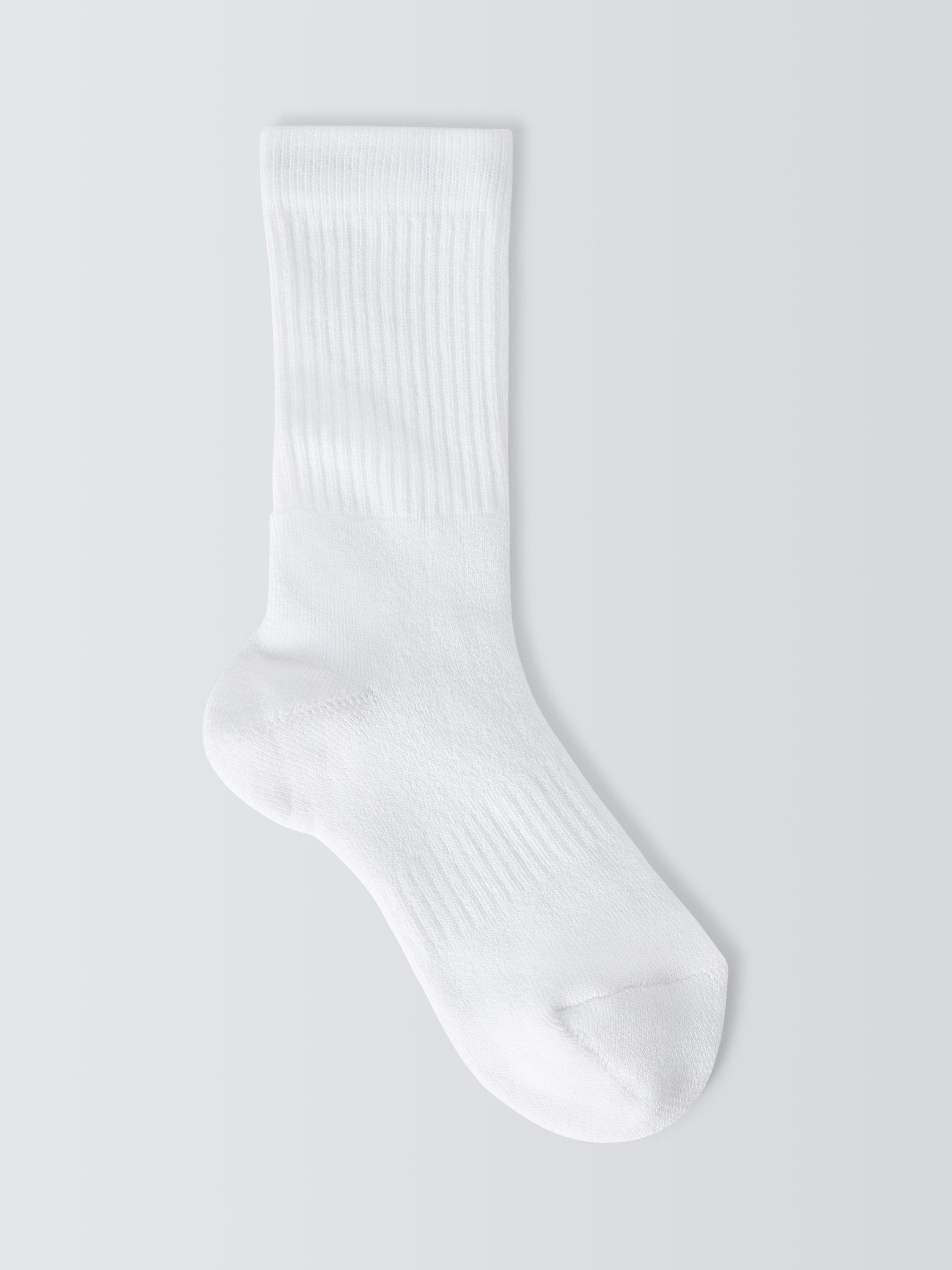 John Lewis Kids' Sports Socks, Pack of 2, White, 4-7