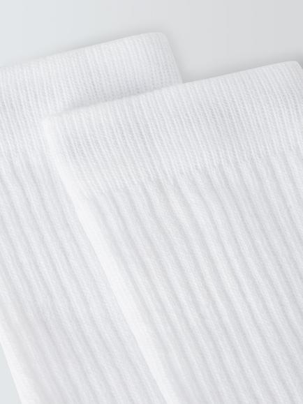 John Lewis Kids' Sports Socks, Pack of 2 - view 2, White