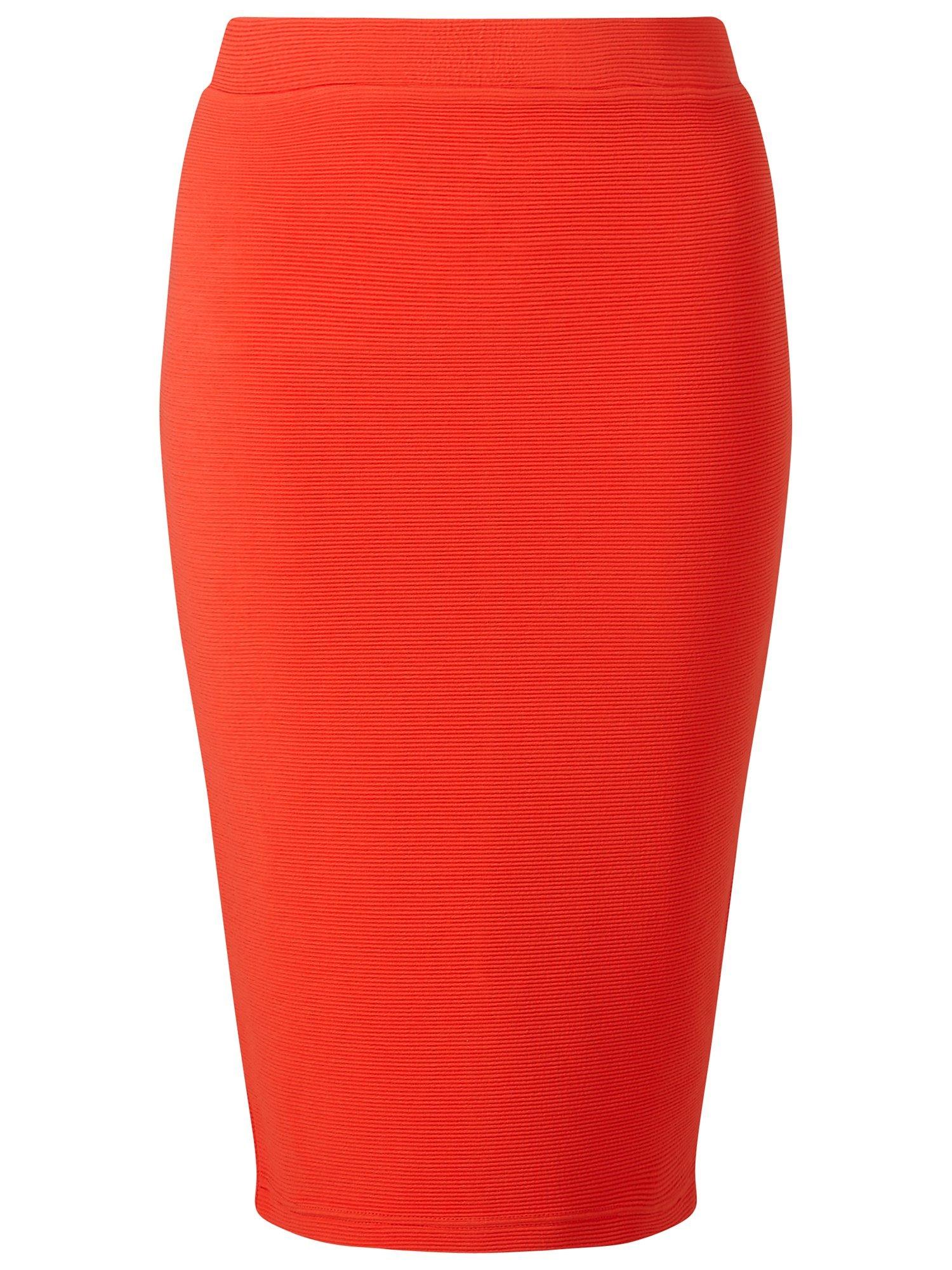 Miss Selfridge Rib Pencil Skirt, Red