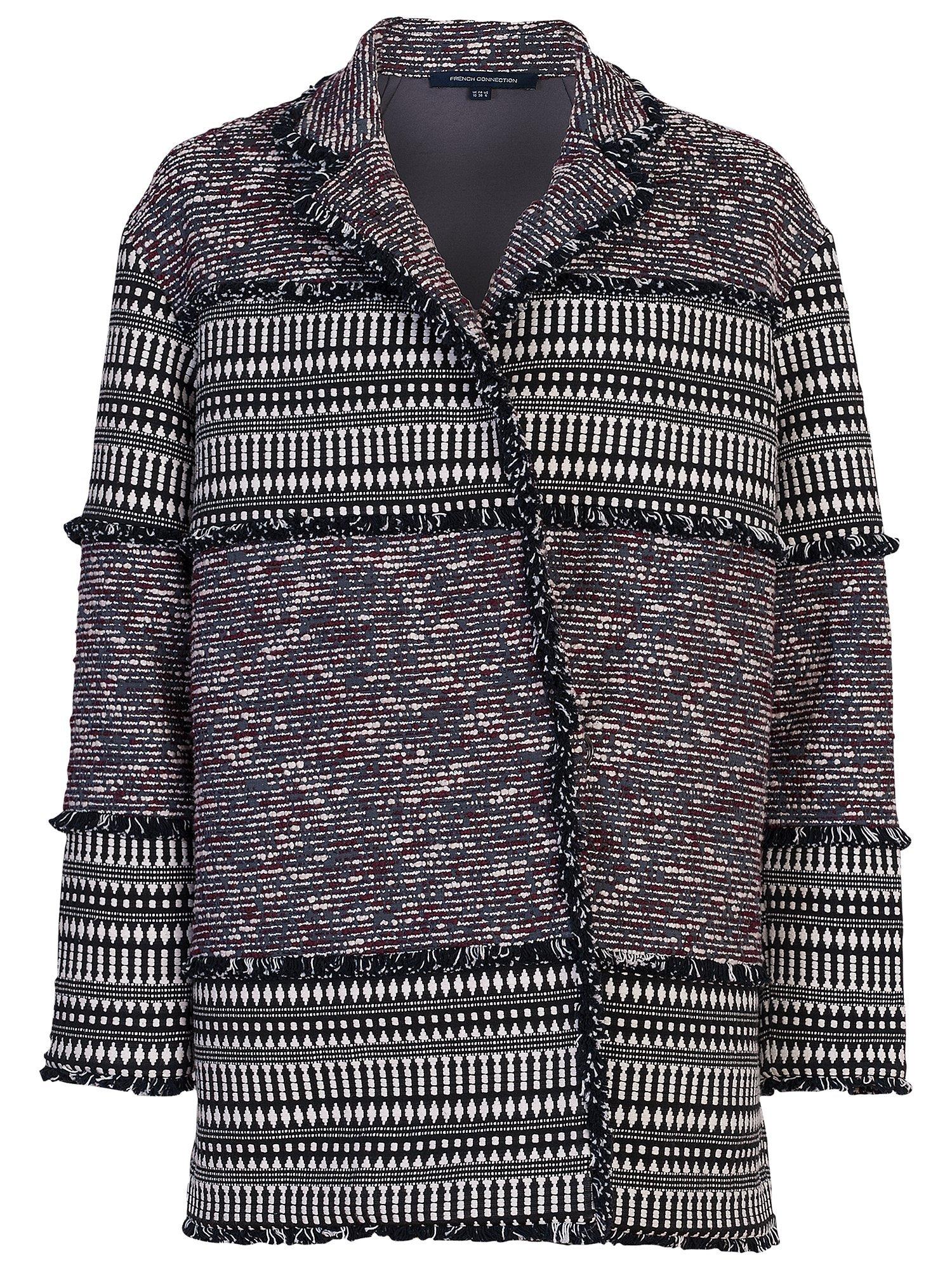 French Connection Pixel Coat, Black Multi
