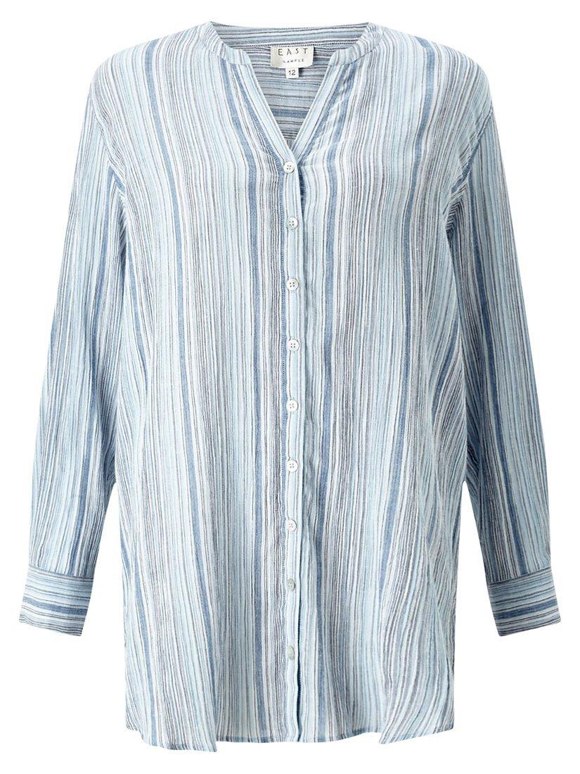 East Stripe Cheese Cloth Shirt, Sky