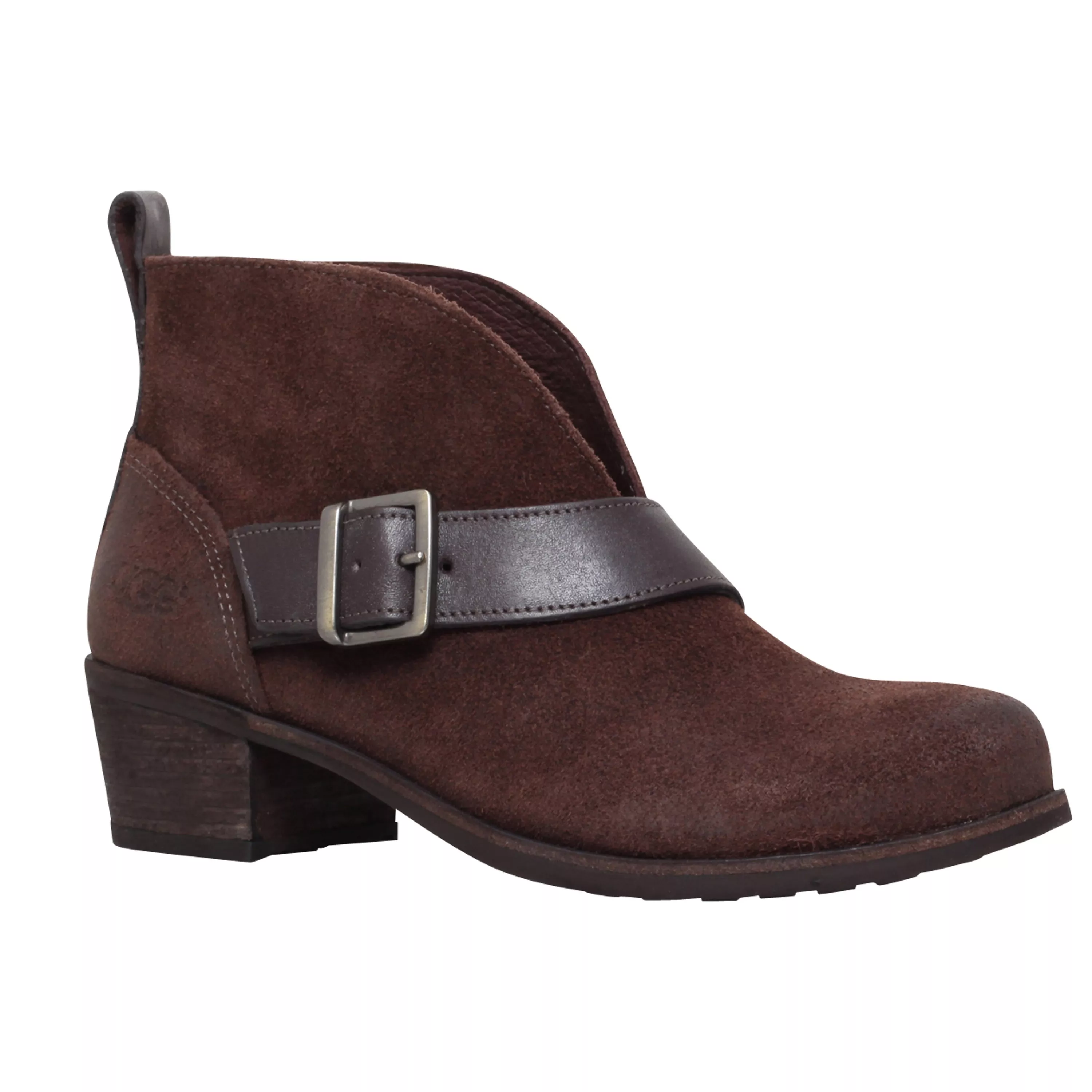 UGG Wright Belted Ankle Boots Dark Brown