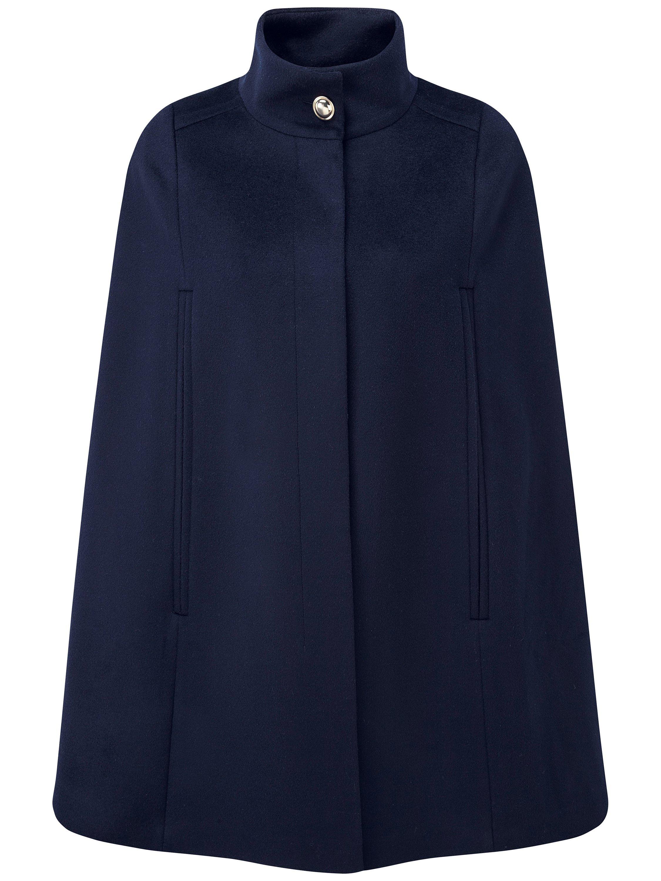 Pure Collection Alaina Wool Cape, Navy