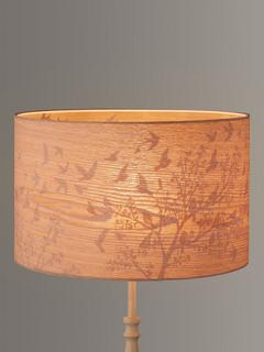 John Lewis Flock Birds Lampshade, Wood/Grey, Dia.35cm