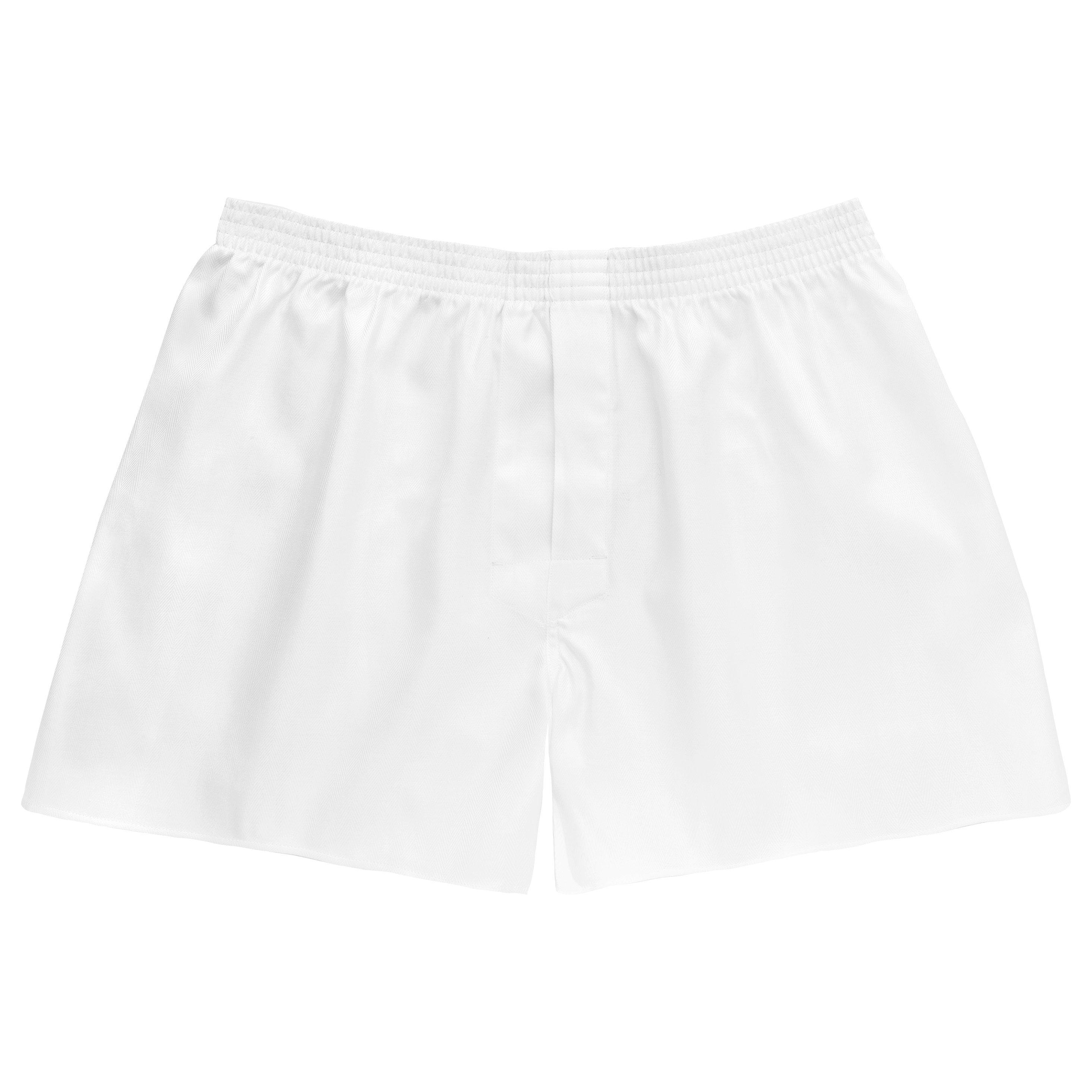 Thomas Pink Abson Herringbone Cotton Boxer Shorts, White