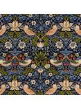 Morris & Co. Strawberry Thief Pair Lined Pencil Pleat Curtains, Indigo