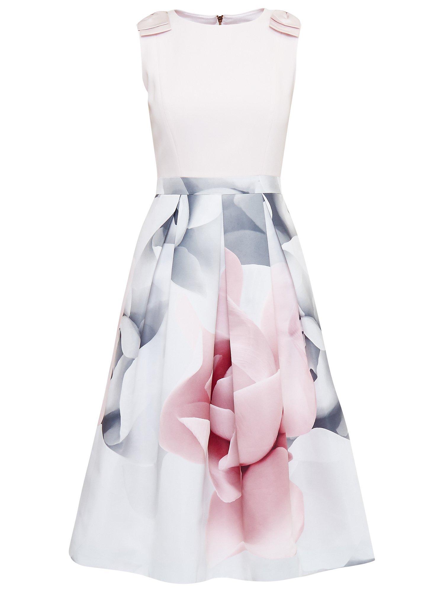 Ted Baker Riina Porcelain Rose Bow Dress Ecru