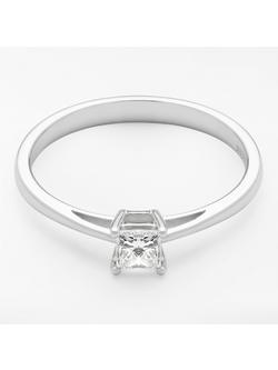 Mogul 18ct White Gold Princess Cut Diamond Engagement Ring, 0.33ct, Silver