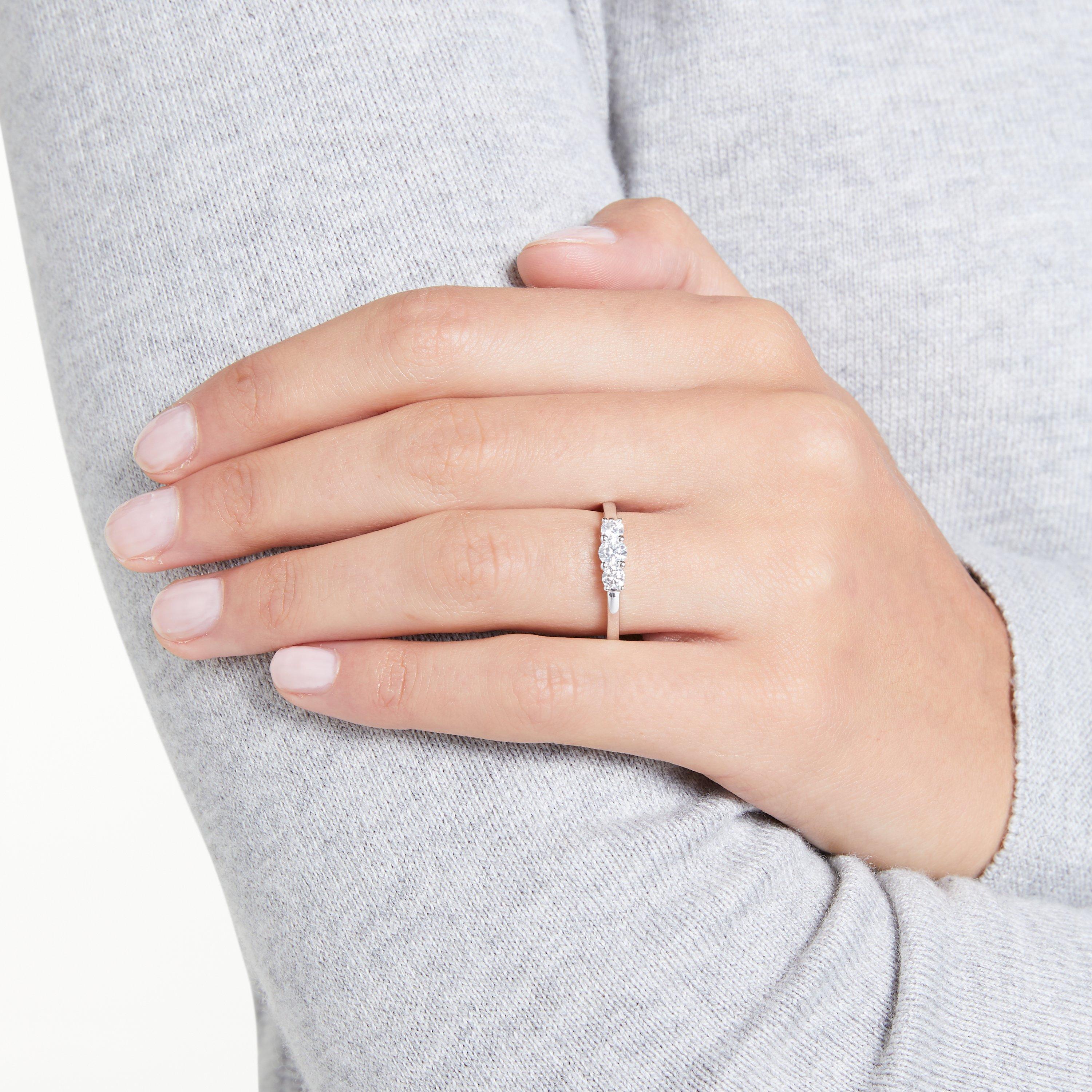 Product image 2 of 9, which shows Mogul 18ct White Gold Round Brilliant Channel Set Diamond Eternity Ring, 0.5ct, L