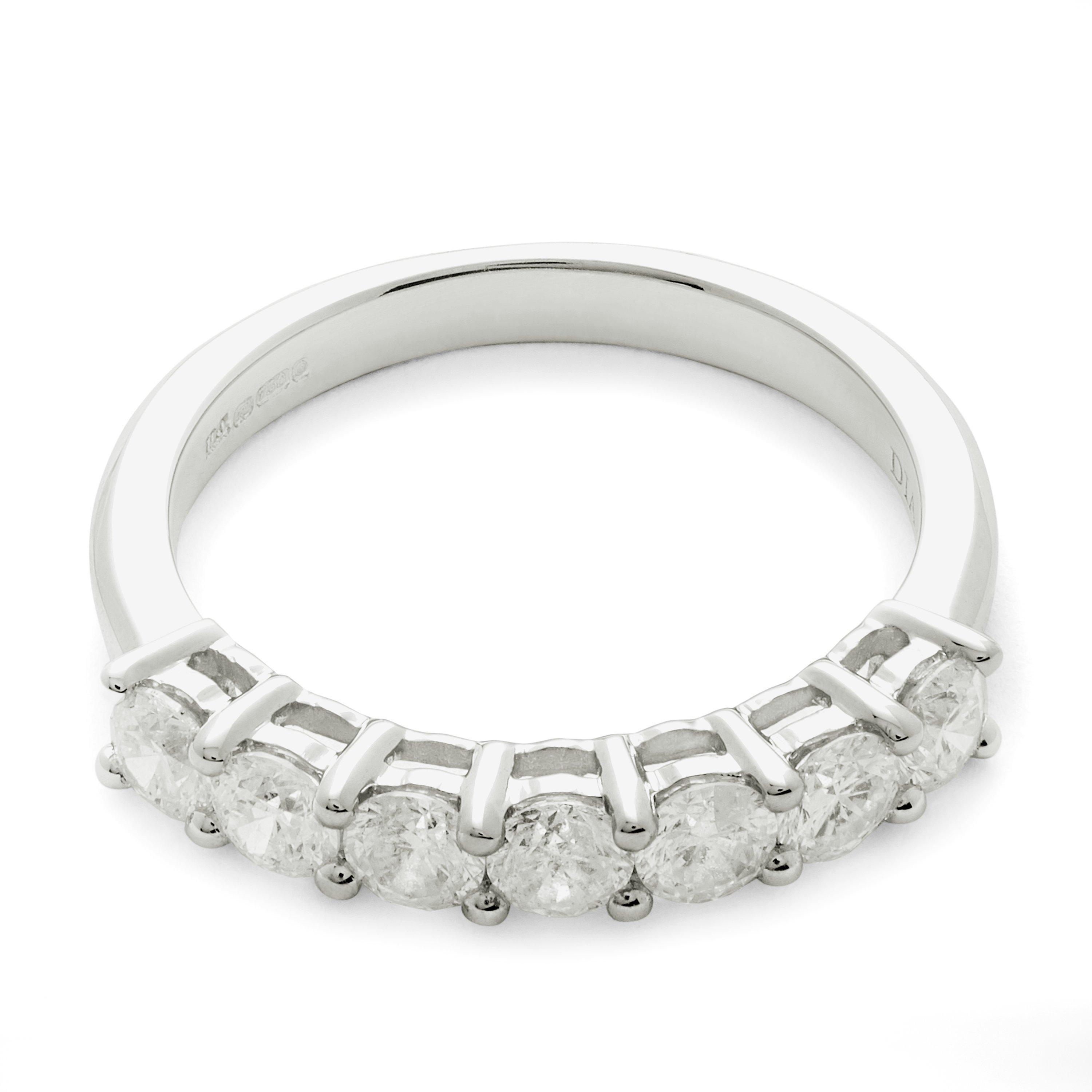 Mogul 18ct White Gold Round Brilliant Diamond Eternity Ring, 1ct, N