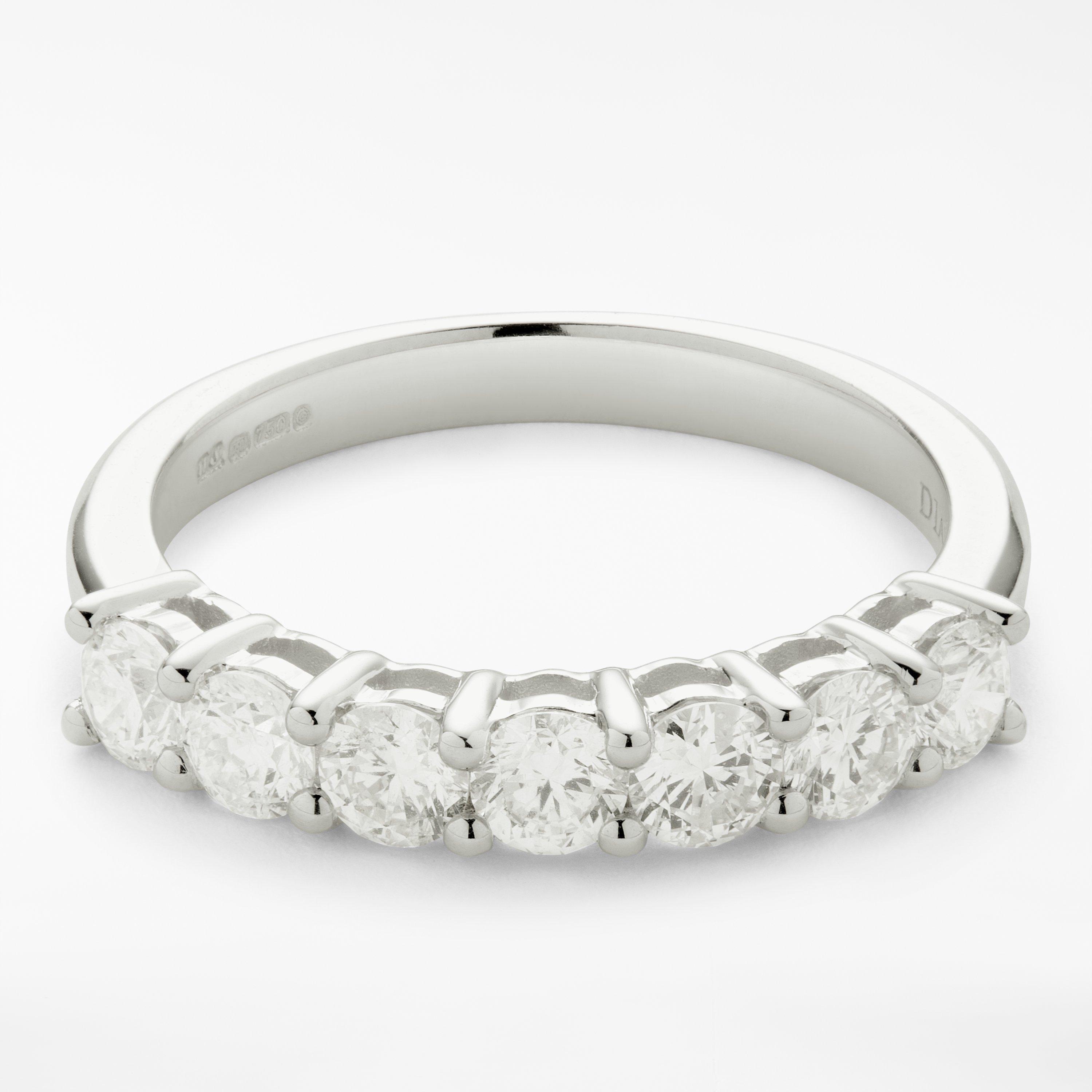 Mogul 18ct White Gold Round Brilliant Diamond Eternity Ring, 1ct, N