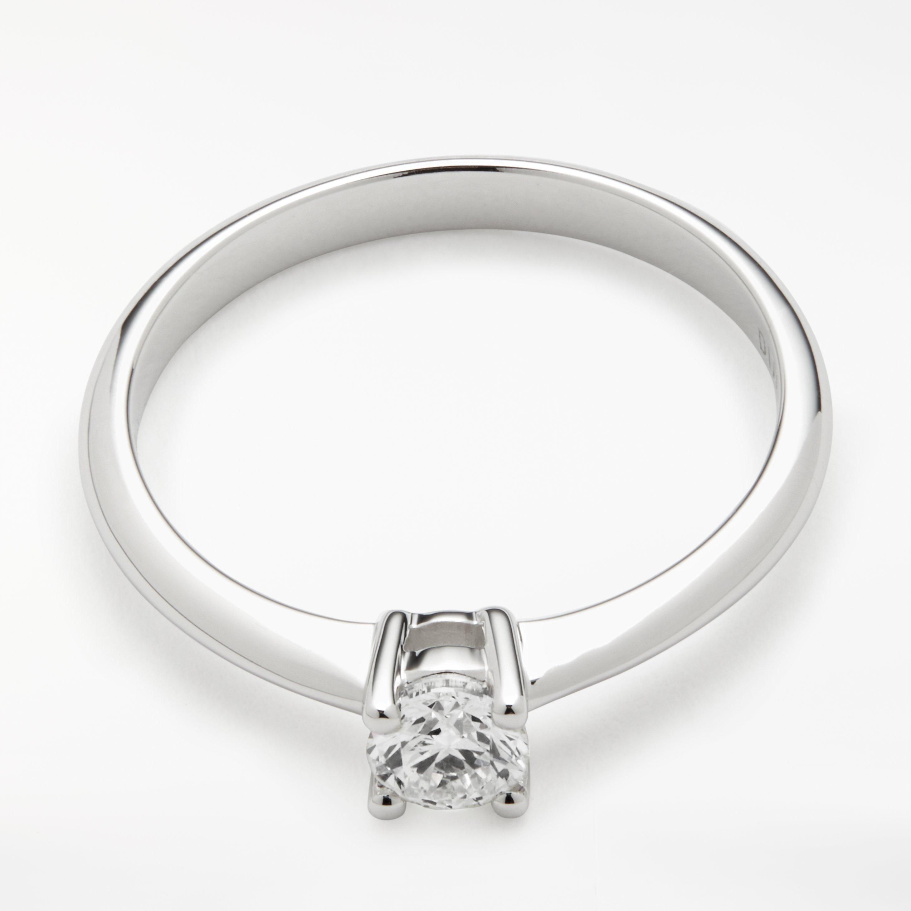 Product image 5 of 9, which shows Mogul 18ct White Gold Round Brilliant Diamond Engagement Ring, 0.33ct, L