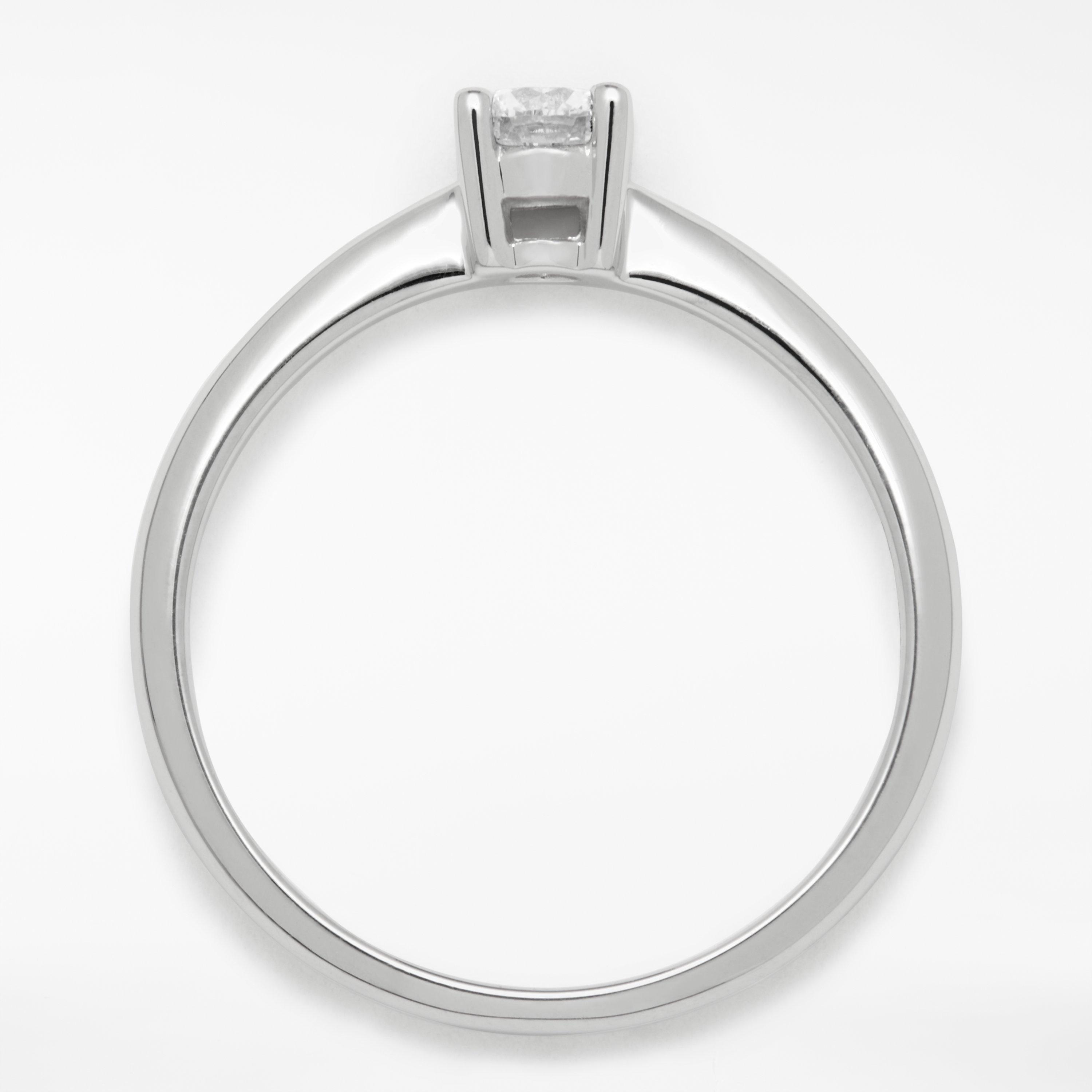 Product image 6 of 9, which shows Mogul 18ct White Gold Round Brilliant Diamond Engagement Ring, 0.33ct, L