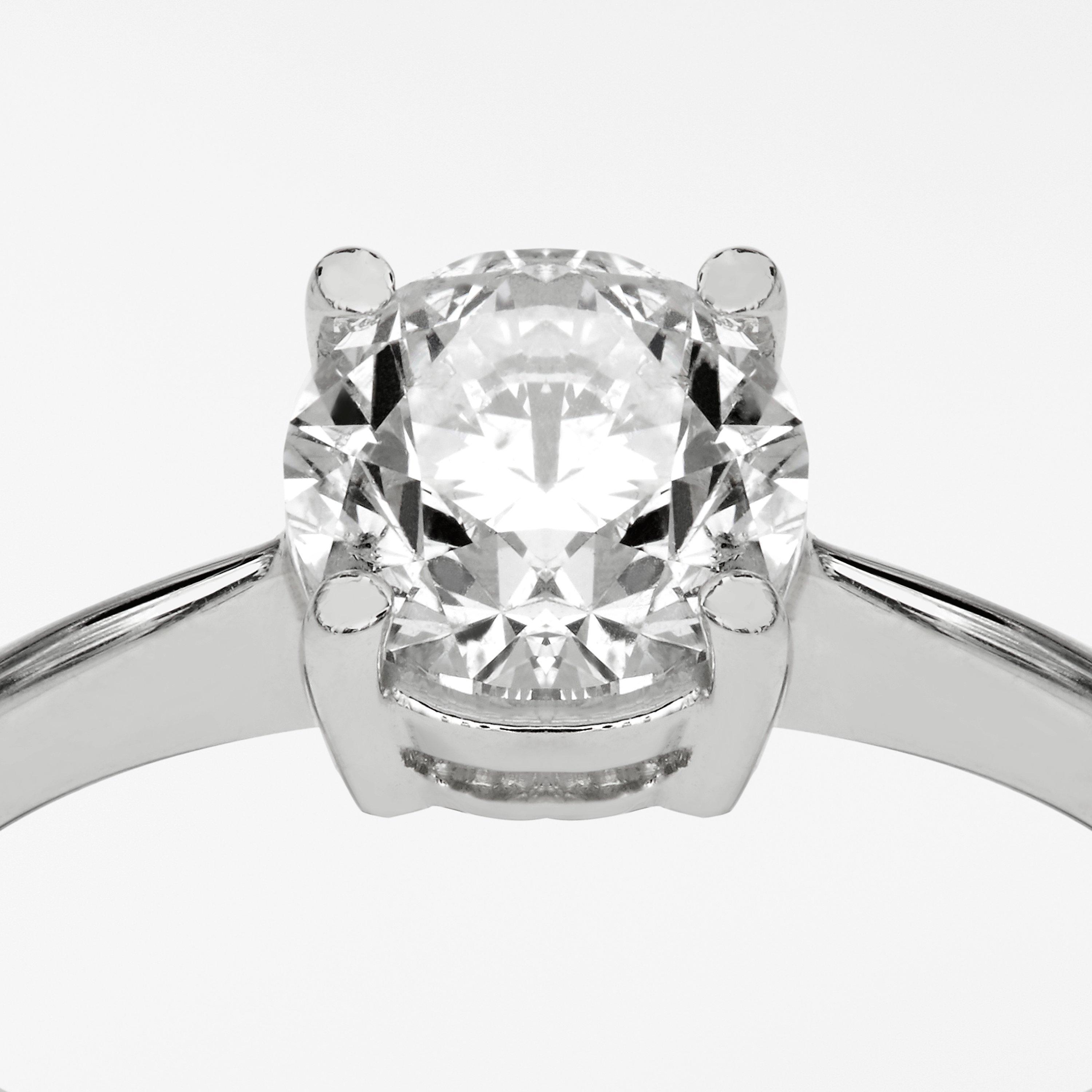 Product image 3 of 9, which shows Mogul 18ct White Gold Round Brilliant Diamond Engagement Ring, 1ct, N