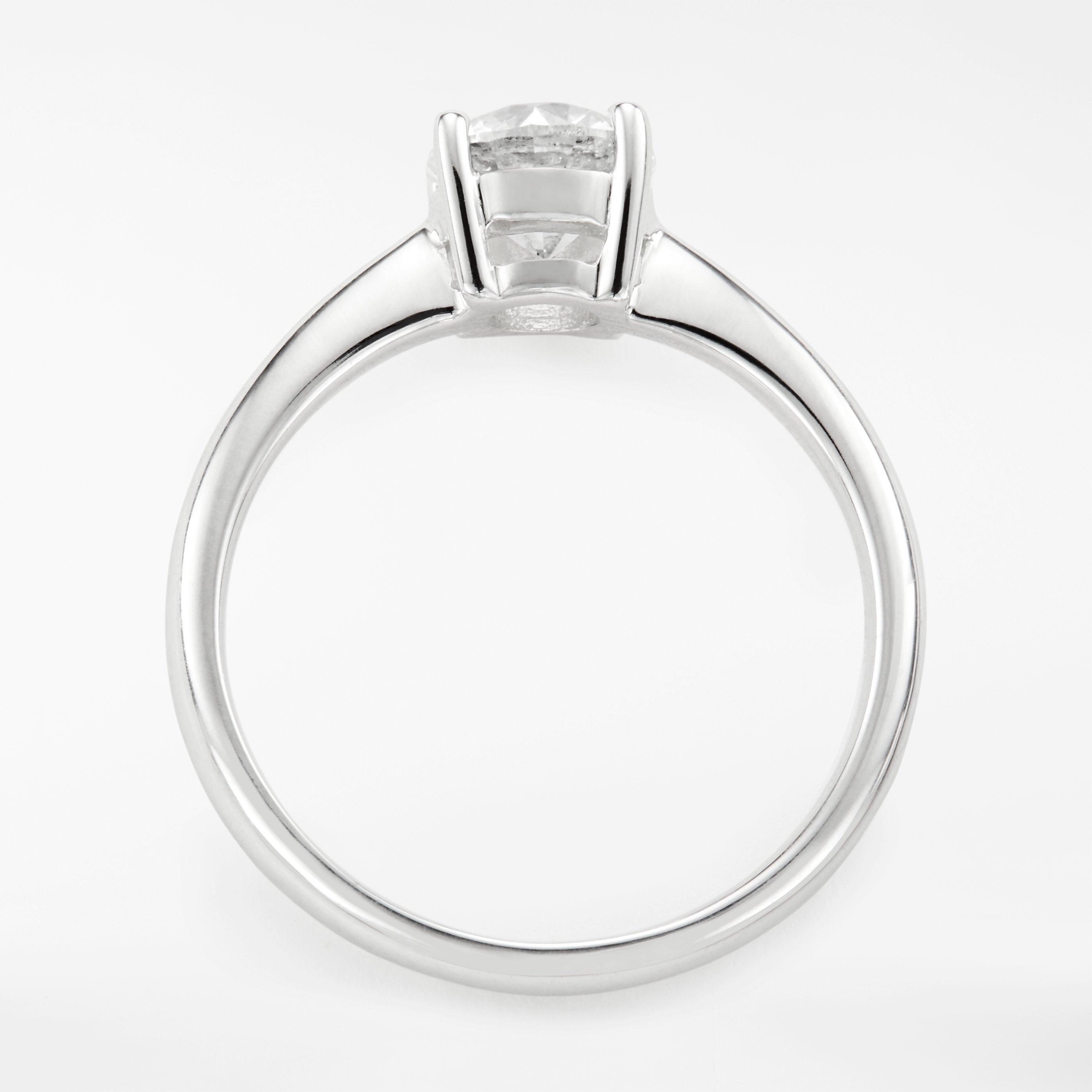 Product image 6 of 9, which shows Mogul 18ct White Gold Round Brilliant Diamond Engagement Ring, 1ct, N