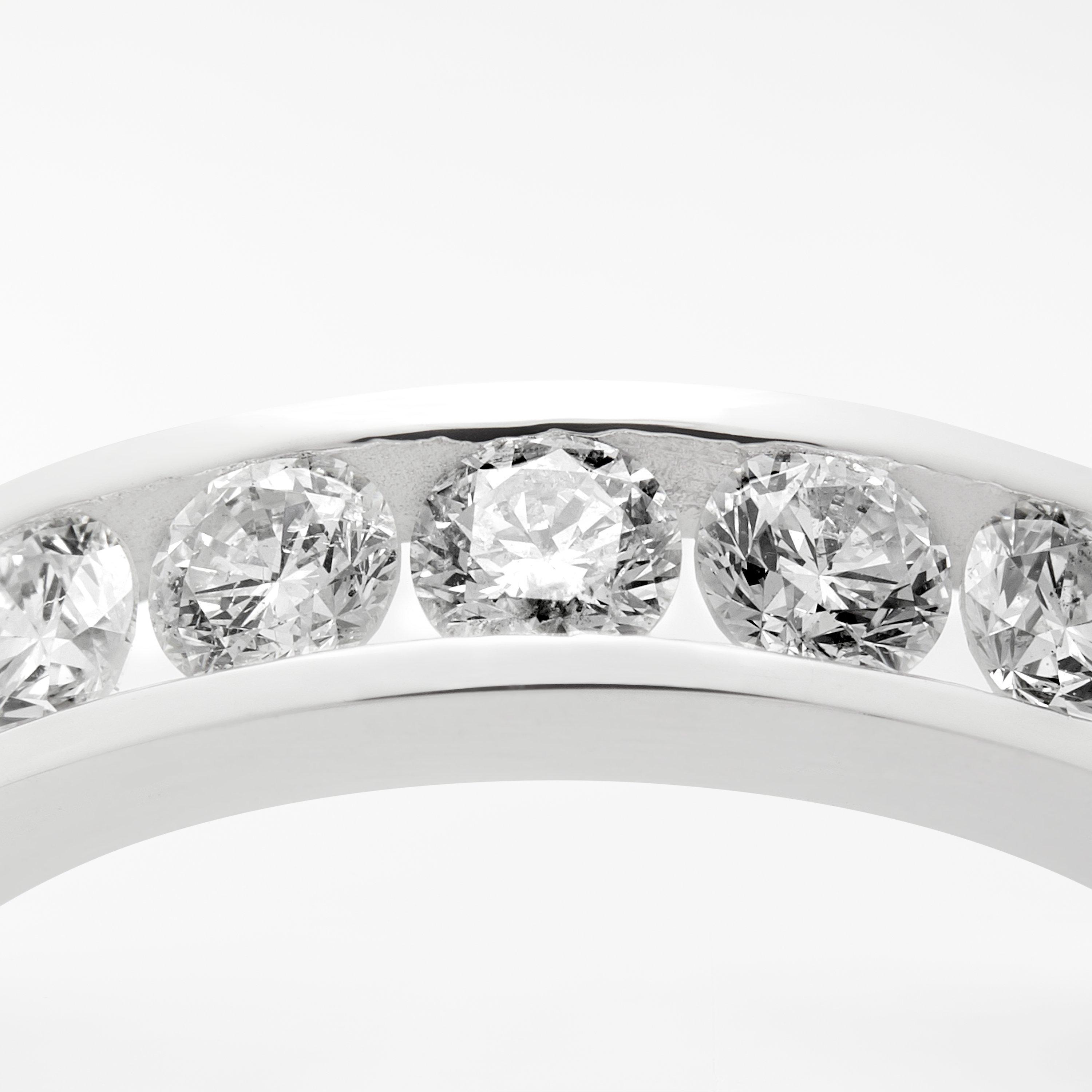 Product image 3 of 9, which shows Mogul 18ct White Gold Round Brilliant Channel Set Diamond Eternity Ring, 1ct, L