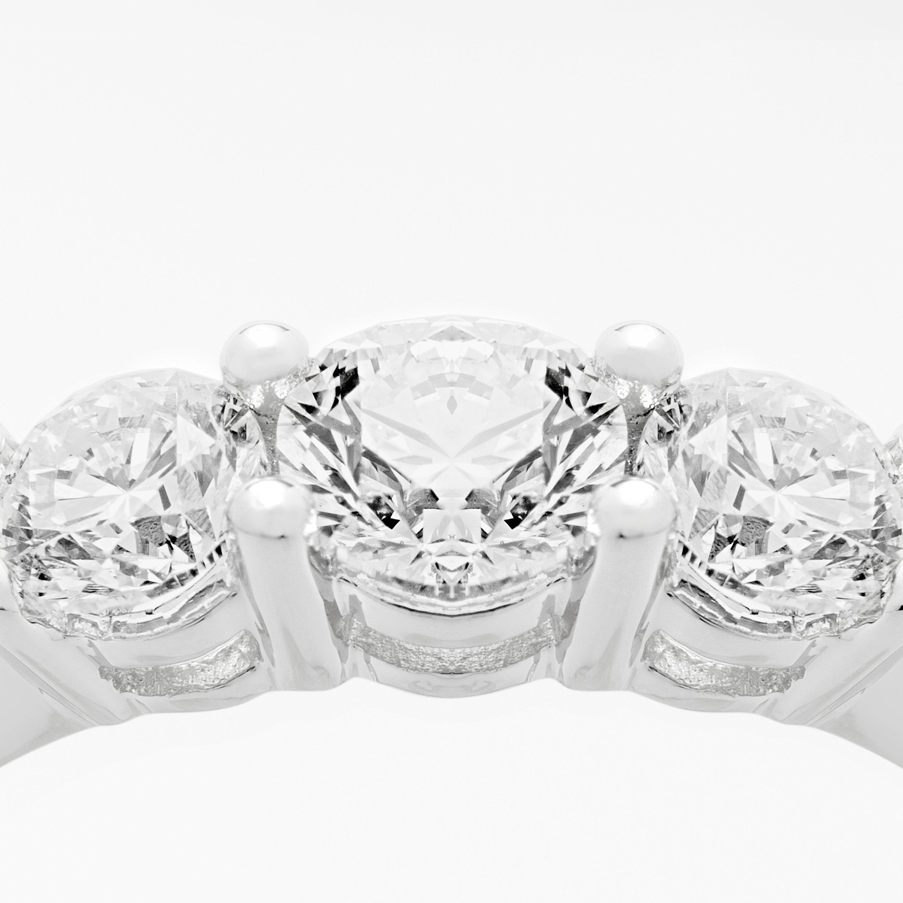 Product image 3 of 9, which shows Mogul 18ct White Gold Round Brilliant Diamond Trilogy Engagement Ring, 1ct, N