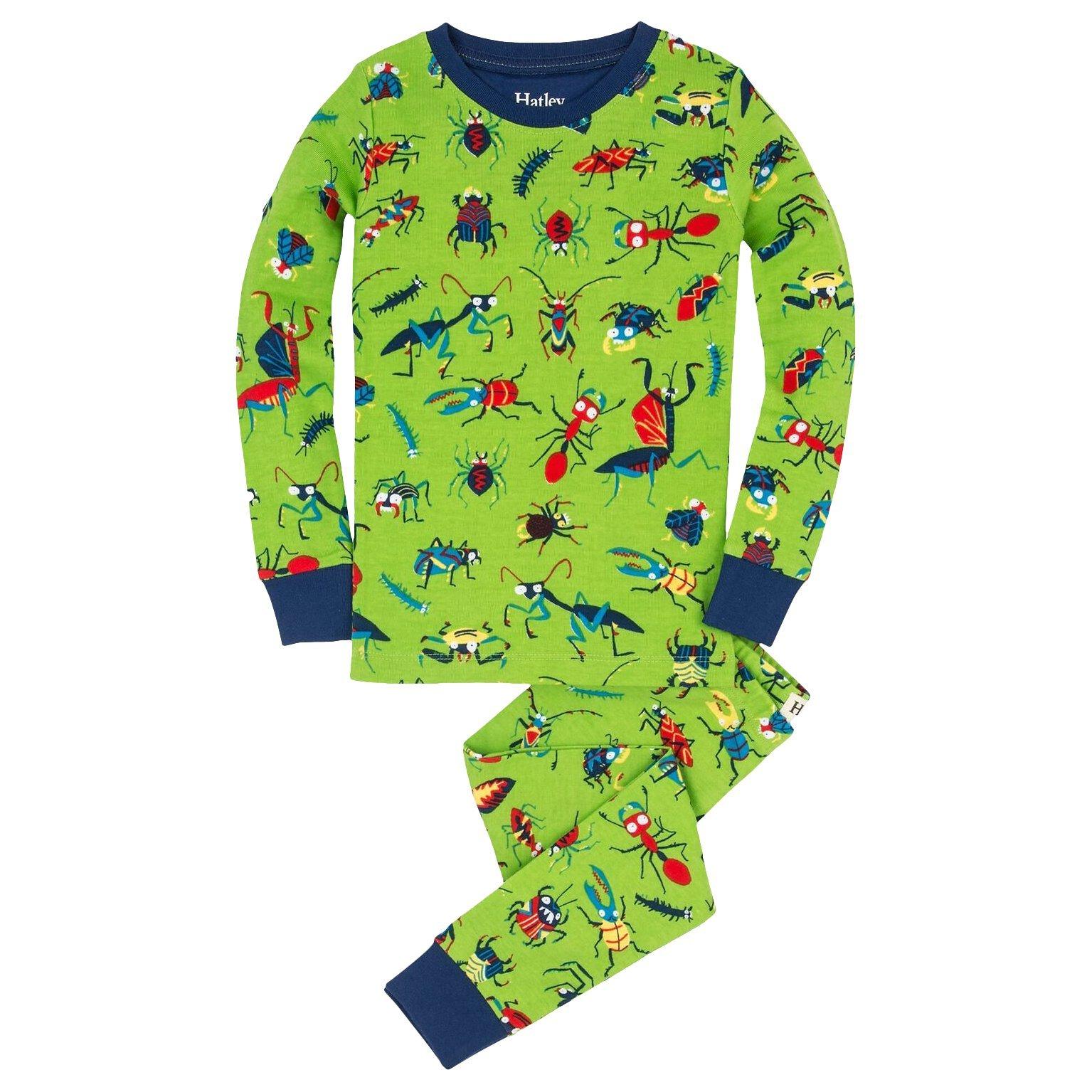 Hatley Children's Bug Print Pyjamas, Green/Multi