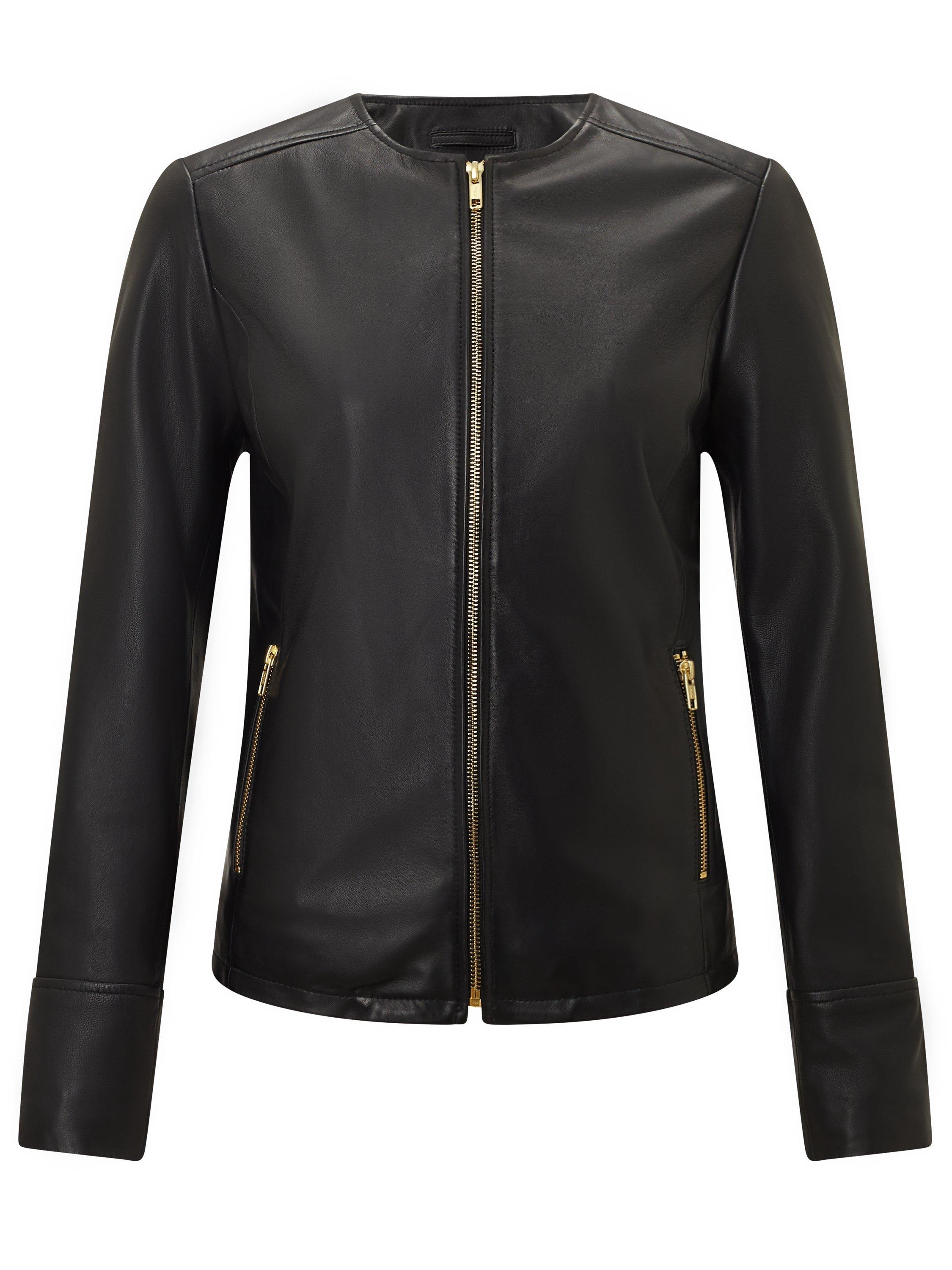 John Lewis Collarless Leather Jacket