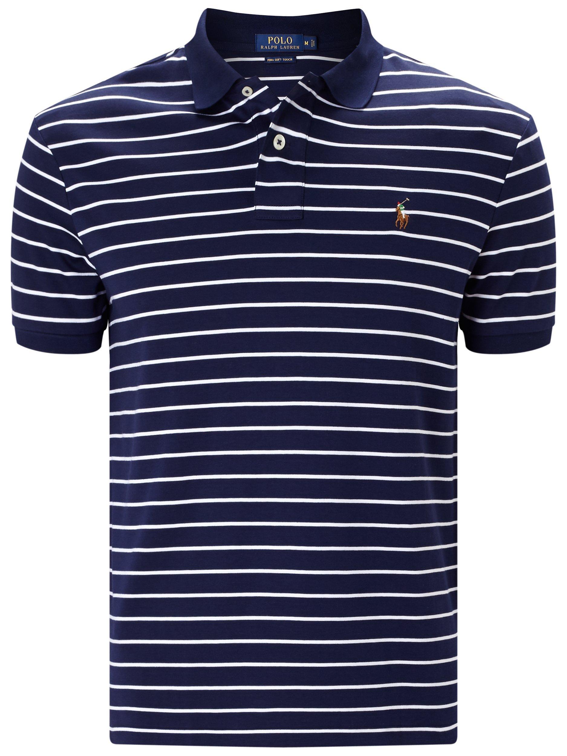 Polo Ralph Lauren Custom Fit Striped Soft Touch Pima Cotton Polo Shirt