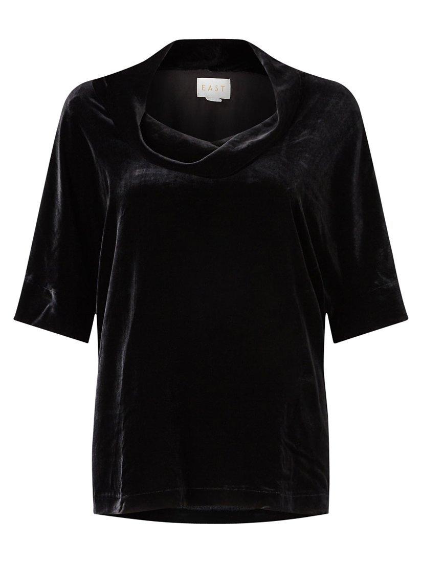 East Silk Velvet Bardot Top