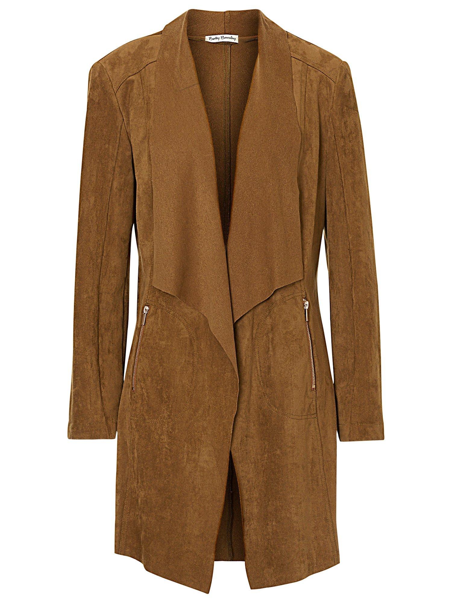 Betty Barclay Faux Suede Waterfall Jacket Dark Brass