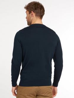 Barbour Pima Cotton Crew Neck Jumper - view 2, Navy
