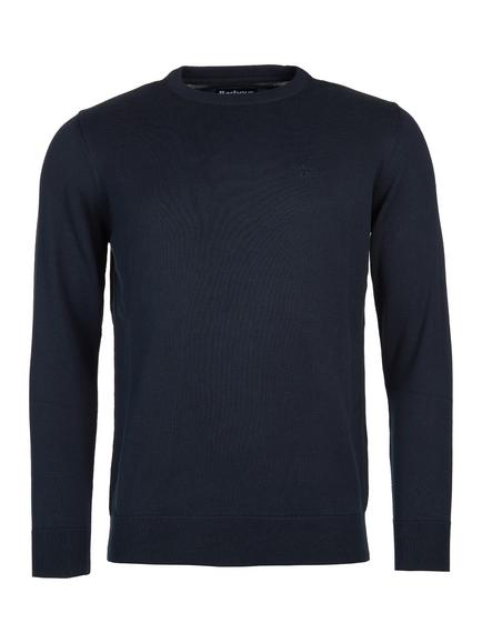 Barbour Pima Cotton Crew Neck Jumper, Navy