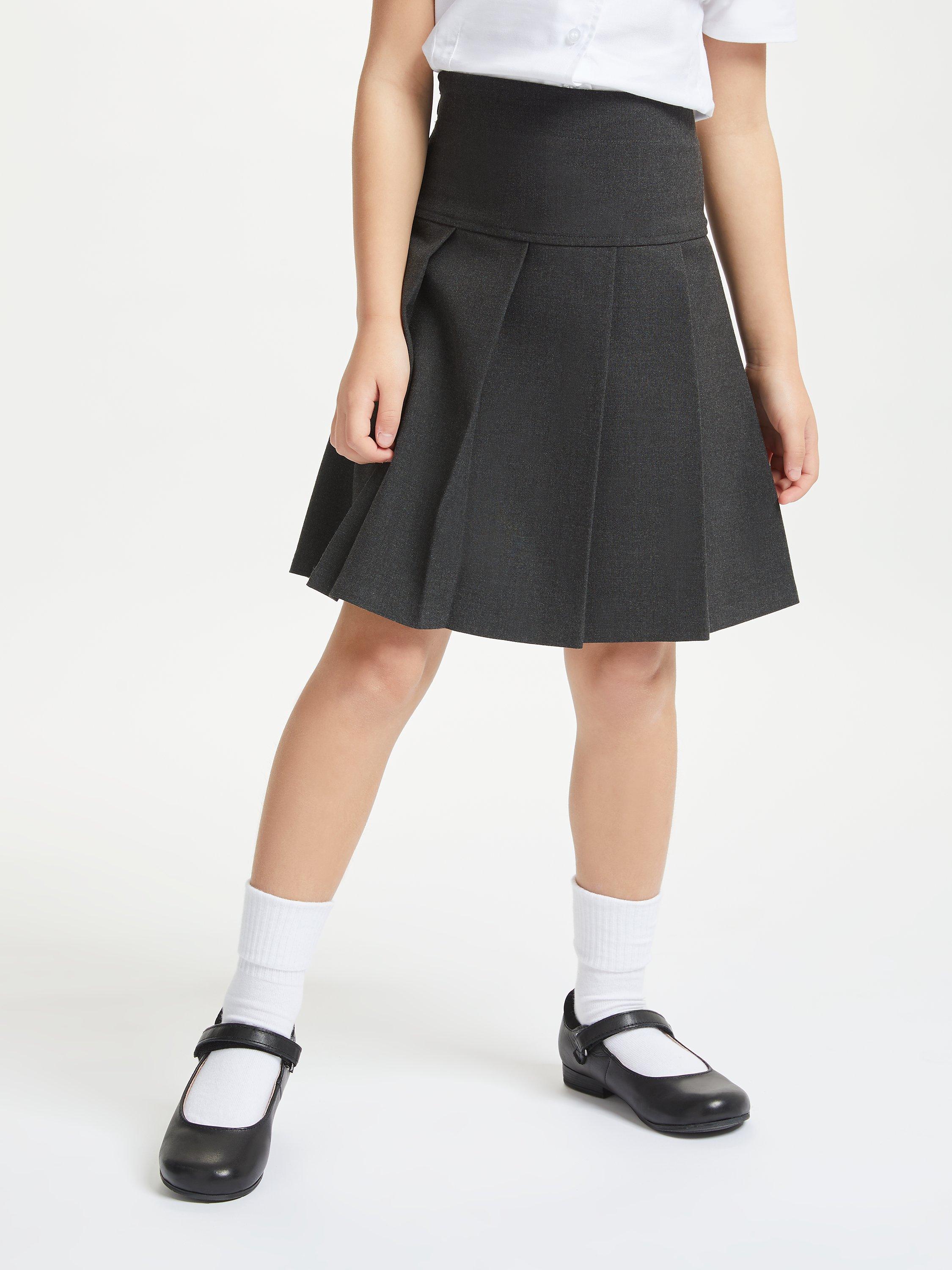 John Lewis & Partners Girls' Panel Pleated School Skirt, Grey, Waist 36"