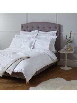 John Lewis Crisp and Fresh Harlow 400 Thread Count Egyptian Cotton Bedding - view 2, White/Silver