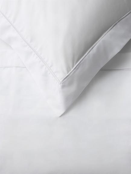 John Lewis Harlow Egyptian Cotton Percale Bedding, 400 Thread Count - view 2, White/Silver