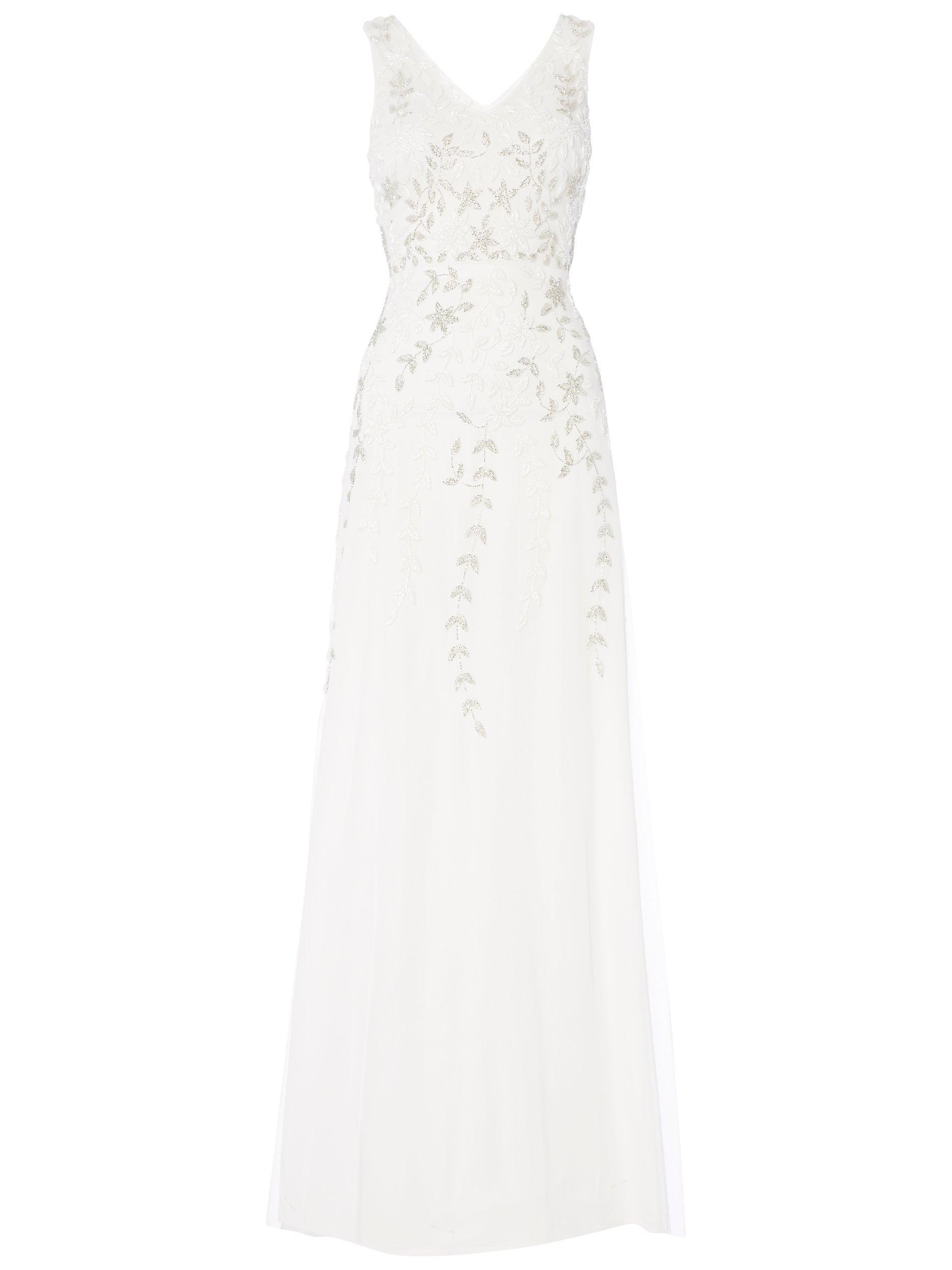 Raishma Floral Embroidered Bridal Gown, White