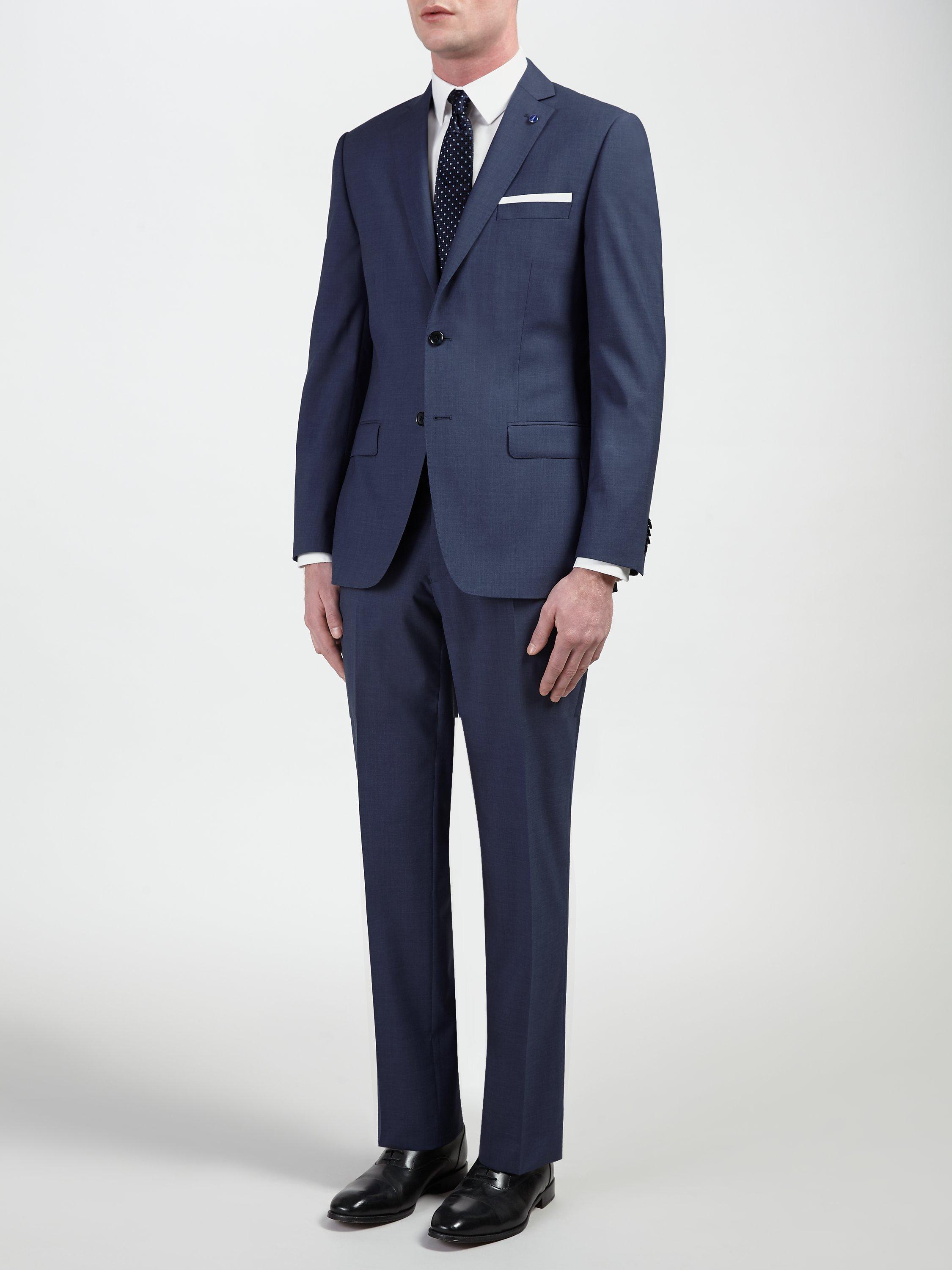 Daniel Hechter Textured Marl Tailored Fit Suit Jacket Blue