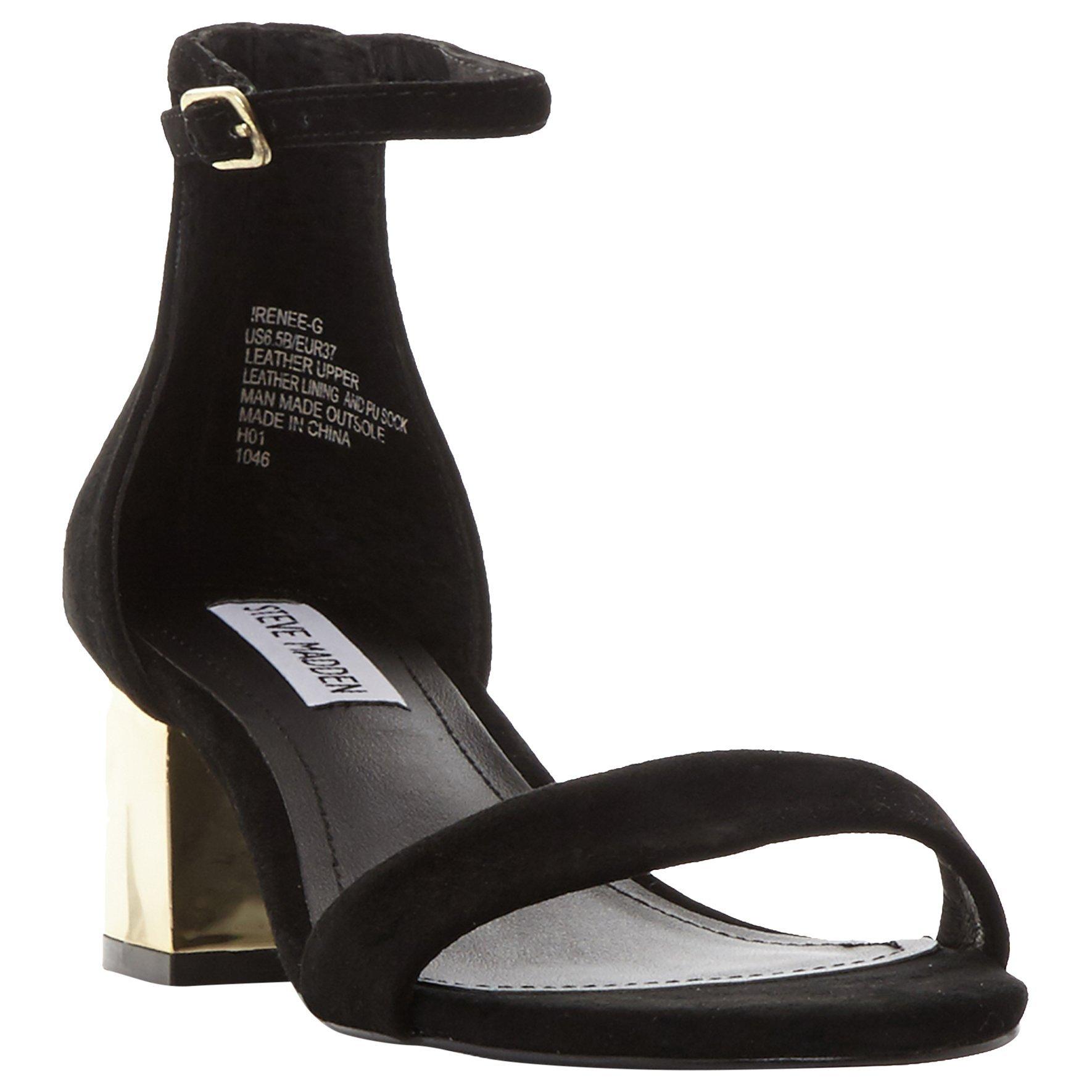 Steve Madden Irenee Two Part Block Heeled Sandals, Black Suede