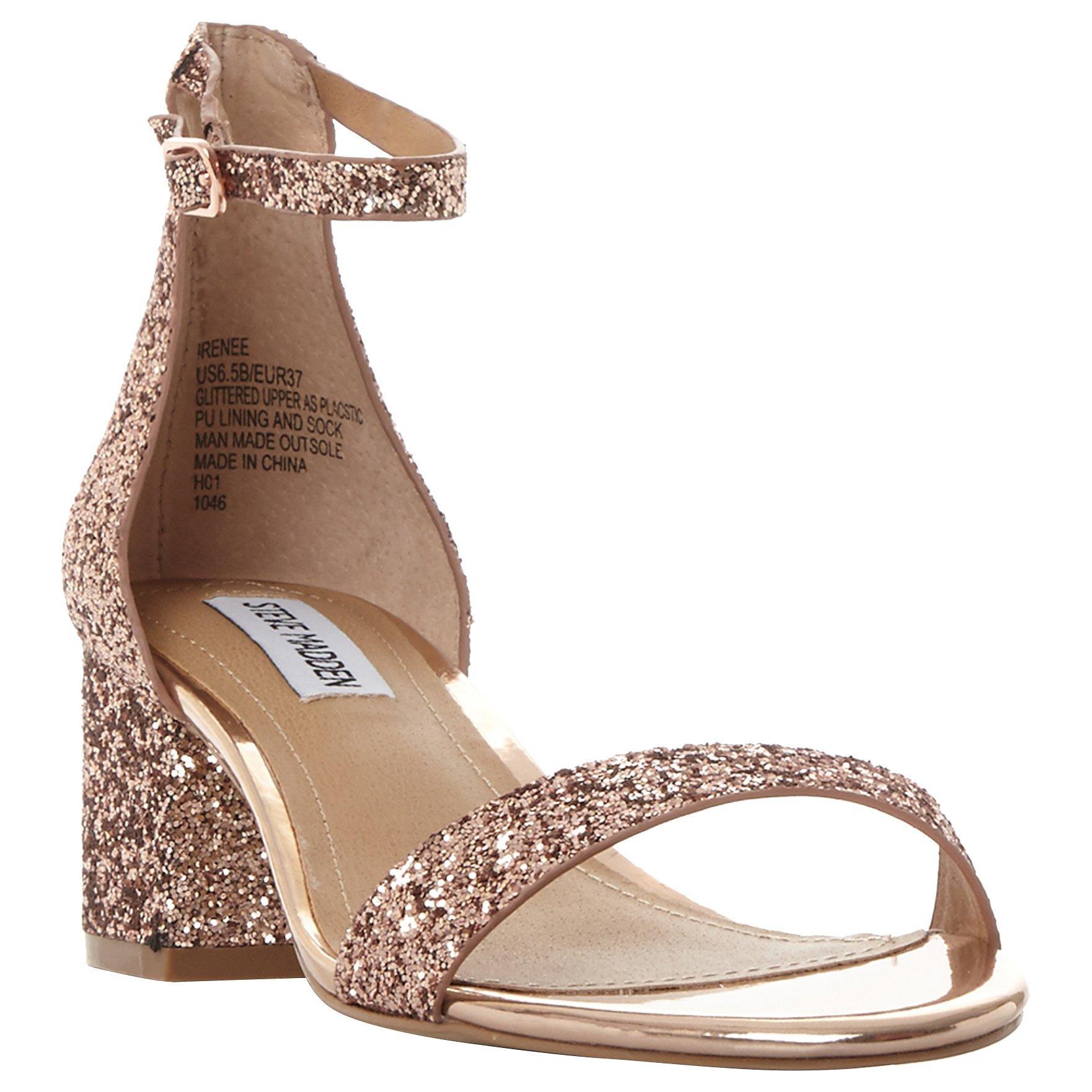 Steve Madden Irenee Two Part Block Heeled Sandals, Rose Gold