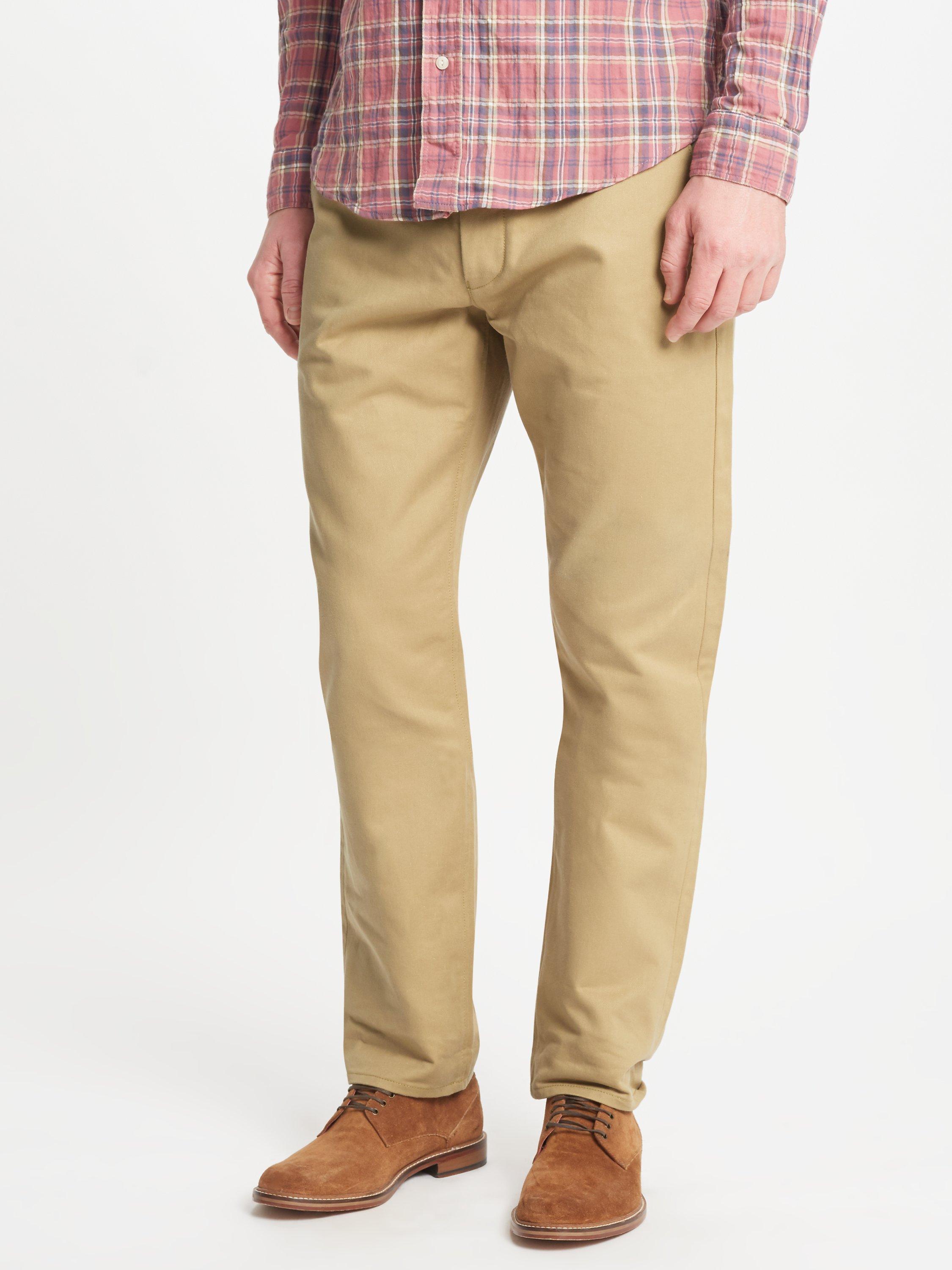JOHN LEWIS & Co. Japanese Selvedge Chino Trousers, Stone