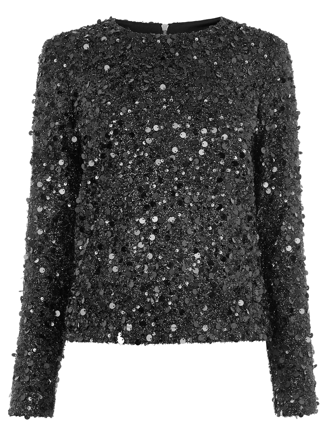 Black sequin long sleeve top best sale