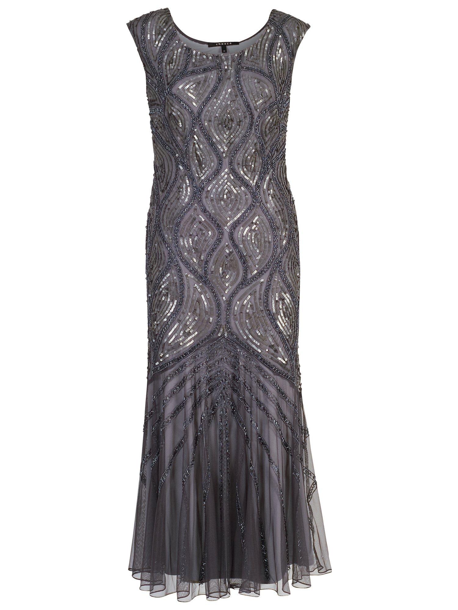 Chesca Beaded Mesh Dress