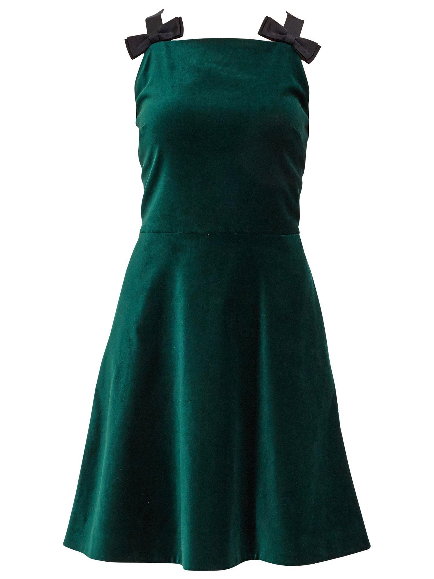 Ted Baker Louweez Velvet Skater Dress, Jade, 0