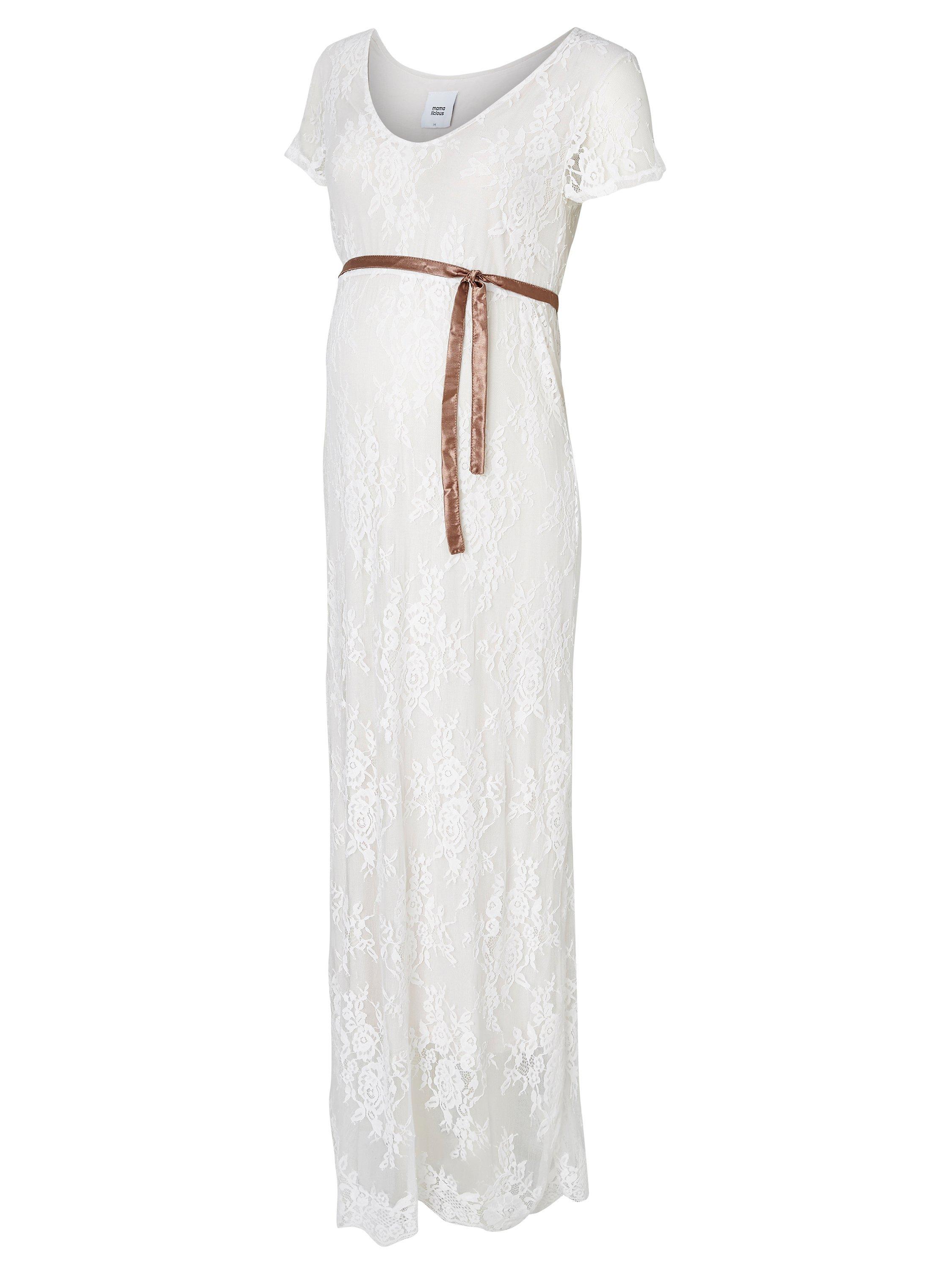 Mamalicious Anetta Short Sleeve Maxi Maternity Dress, Snow White
