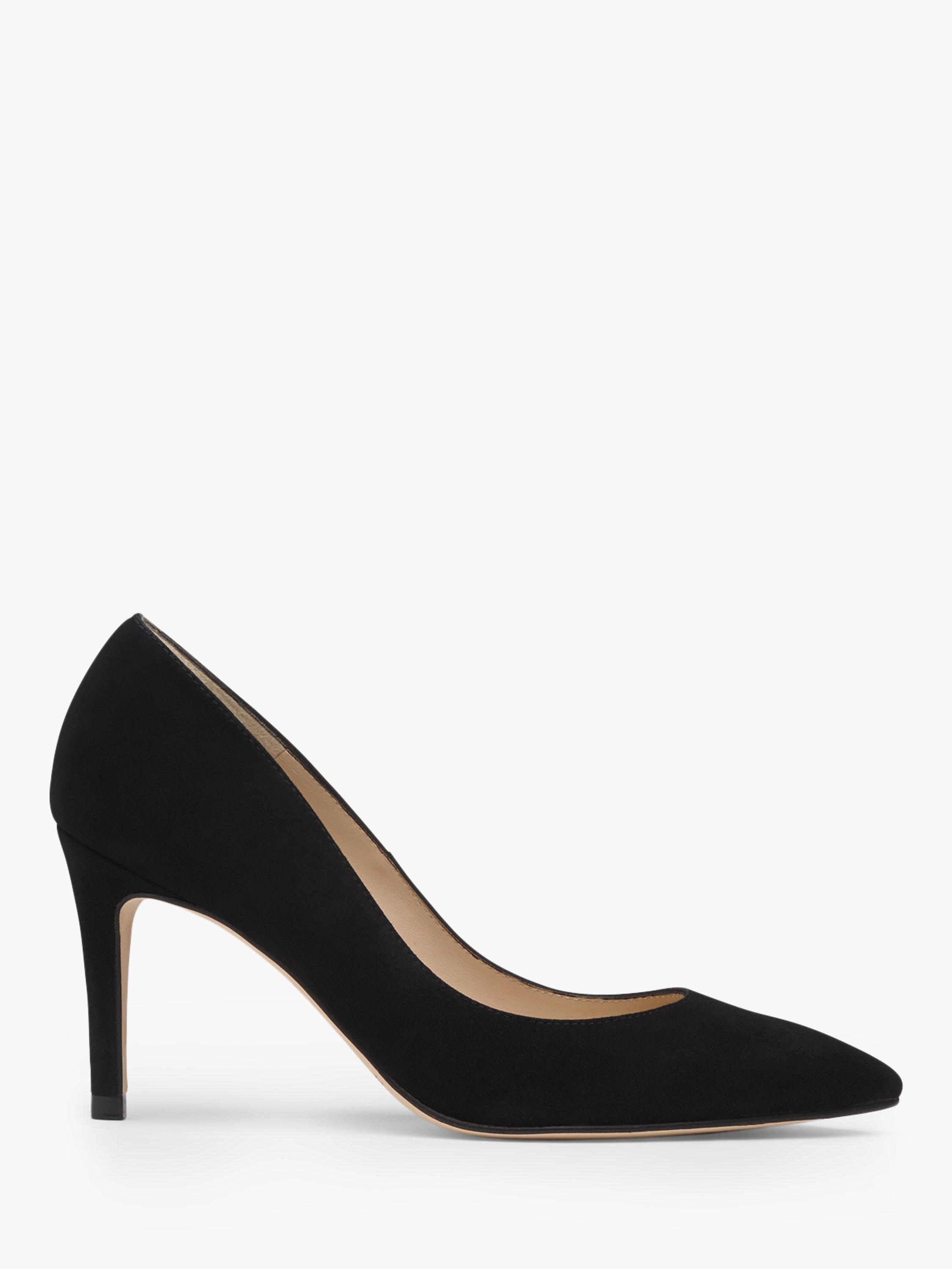Product image 1 of 6, which shows L.K.Bennett Floret Pointed Toe Suede Court Shoes, Black, 2