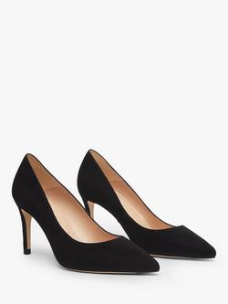 L.K.Bennett Floret Pointed Toe Suede Court Shoes - view 2, Black