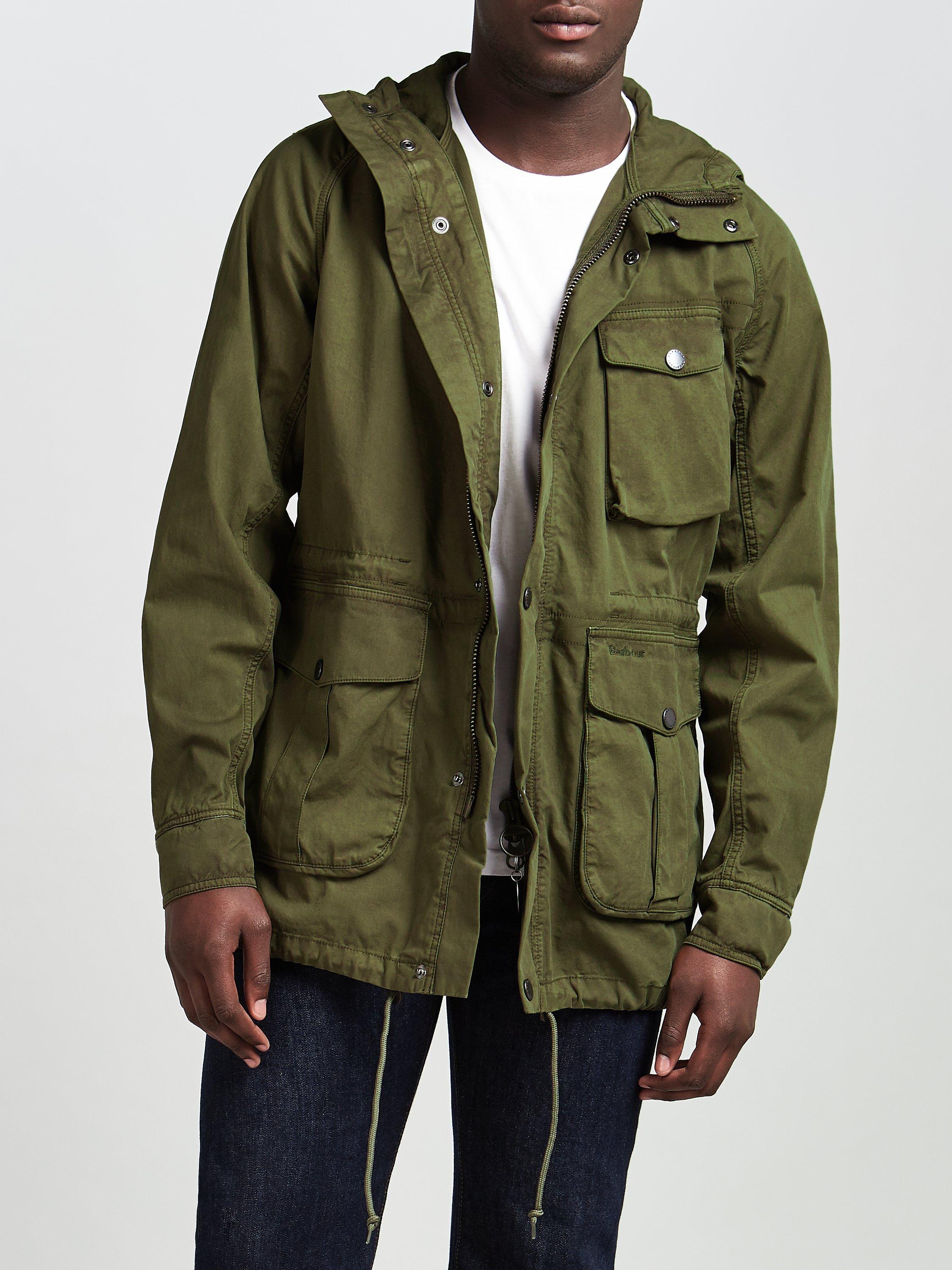 Barbour Greatcoat Whitehaven Cotton Jacket Army Green