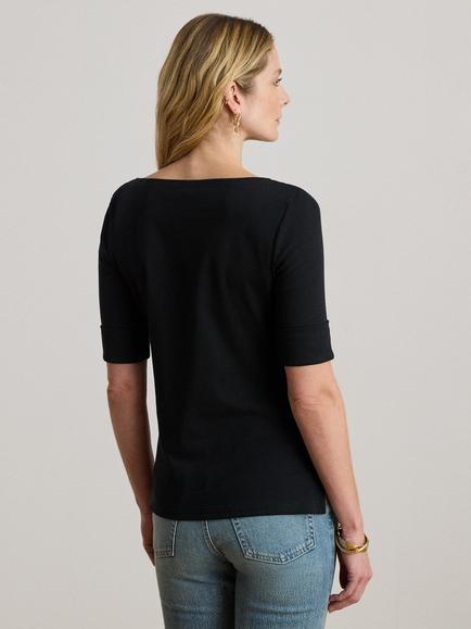 Lauren Ralph Lauren Judy Boat Neck Top - view 2, Polo Black
