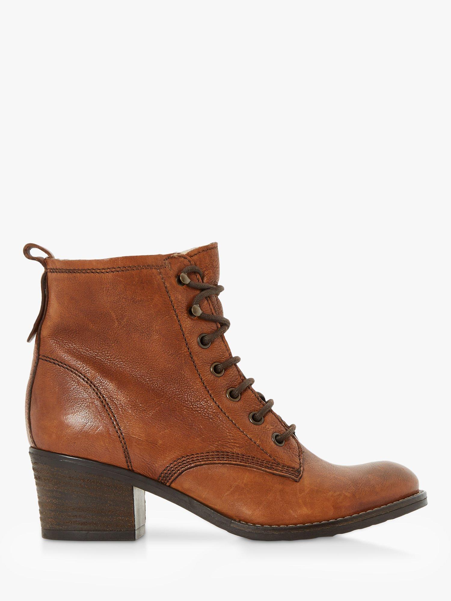 Dune Patsie D Lace Up Ankle Boots, Tan
