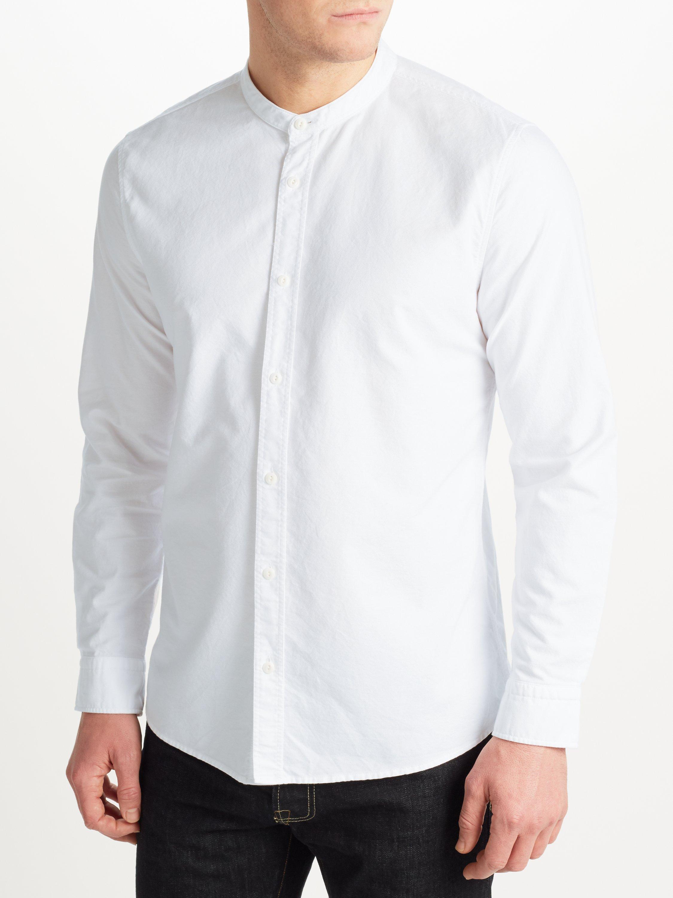 JOHN LEWIS Co. Grandad Collar Shirt White