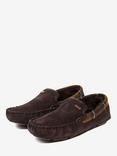Barbour Monty Suede Slippers, Chocolate