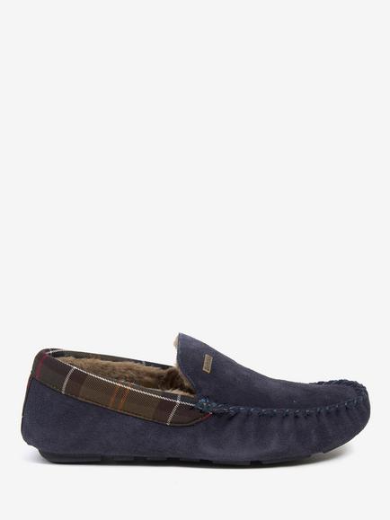 Barbour Monty Suede Slippers, Navy