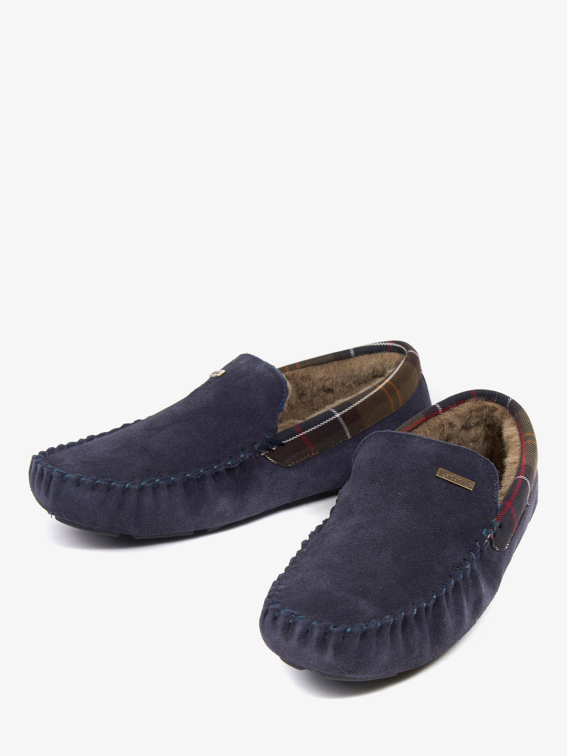 Barbour Monty Suede Slippers Navy